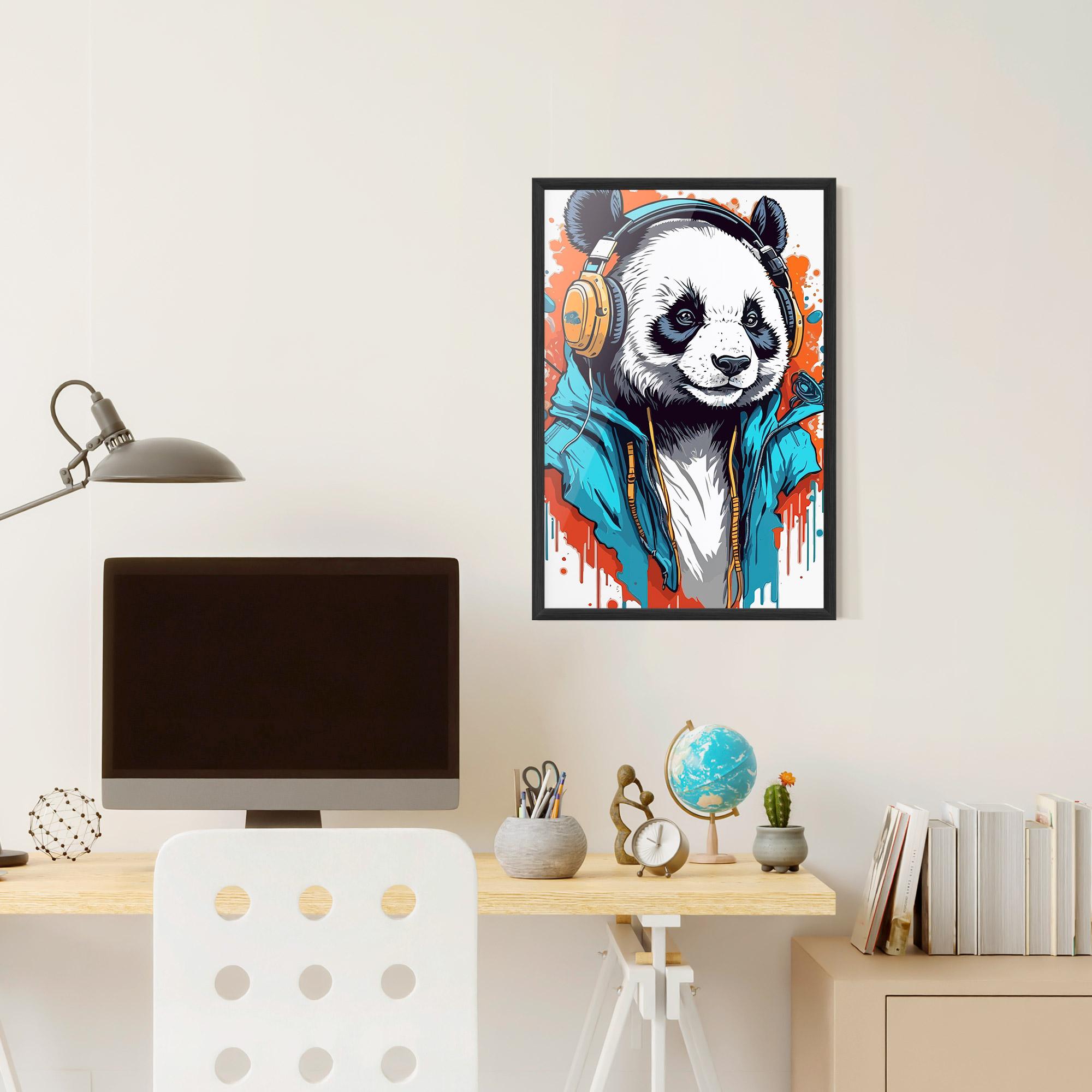 Gerahmte Poster Music Panda mockup 6