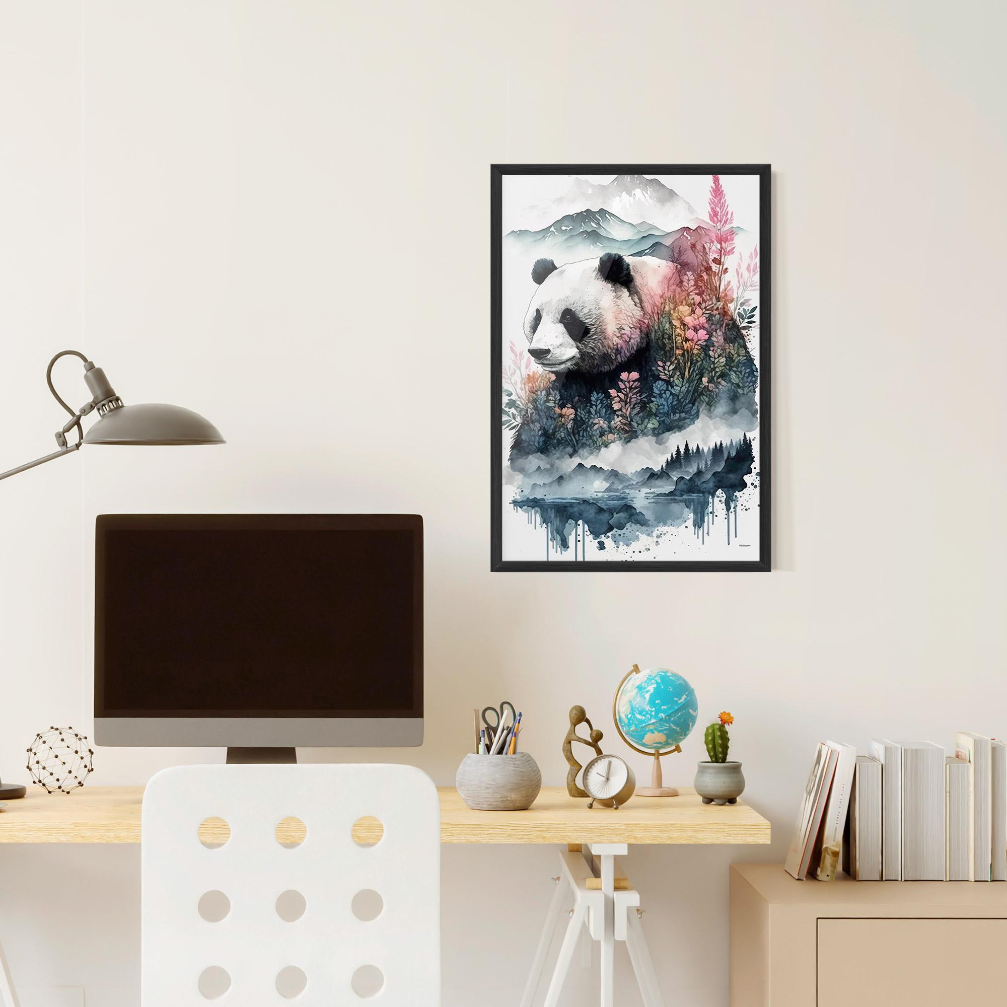 Gerahmte Poster Panda Art mockup 6