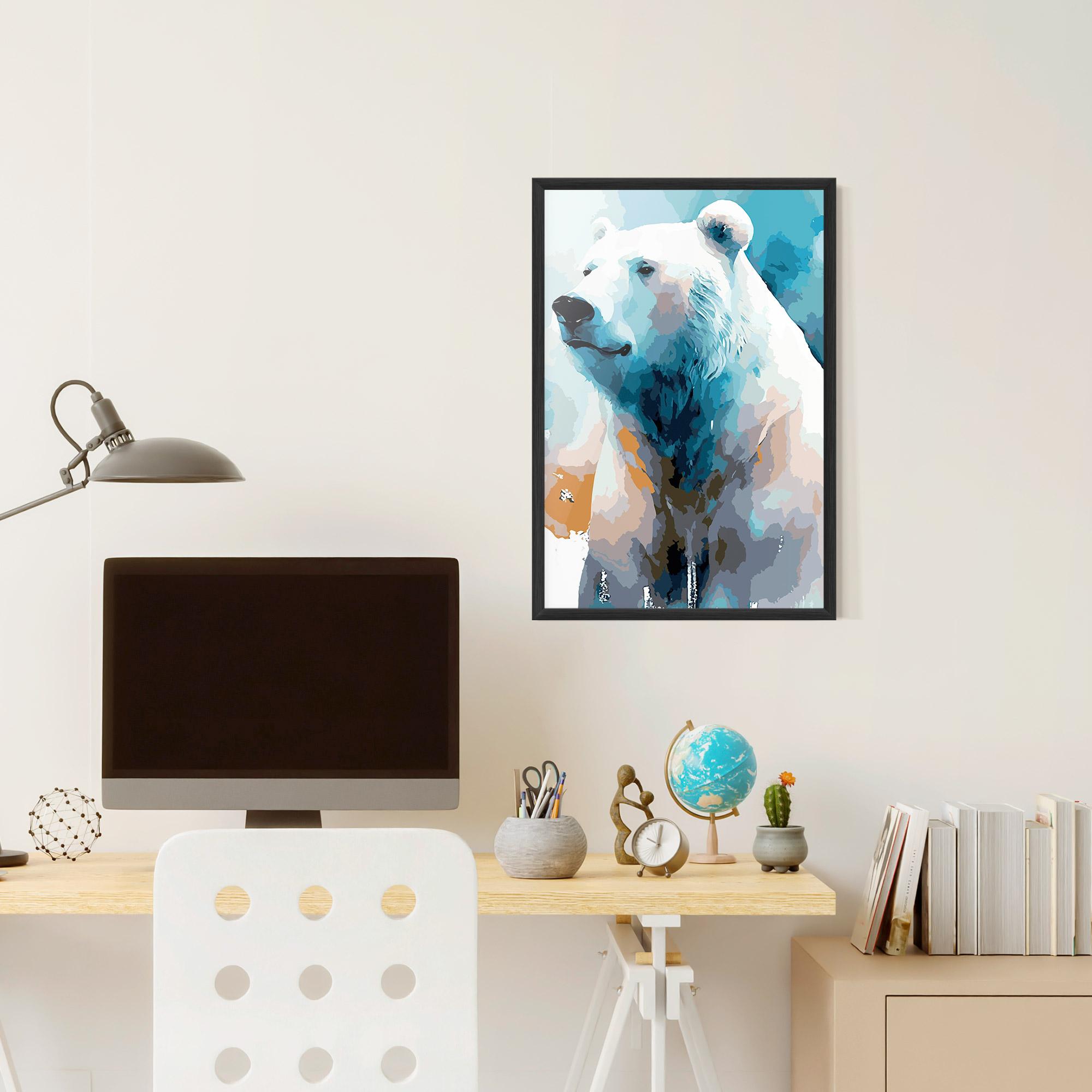 Gerahmte Poster Polar White Bear mockup 6