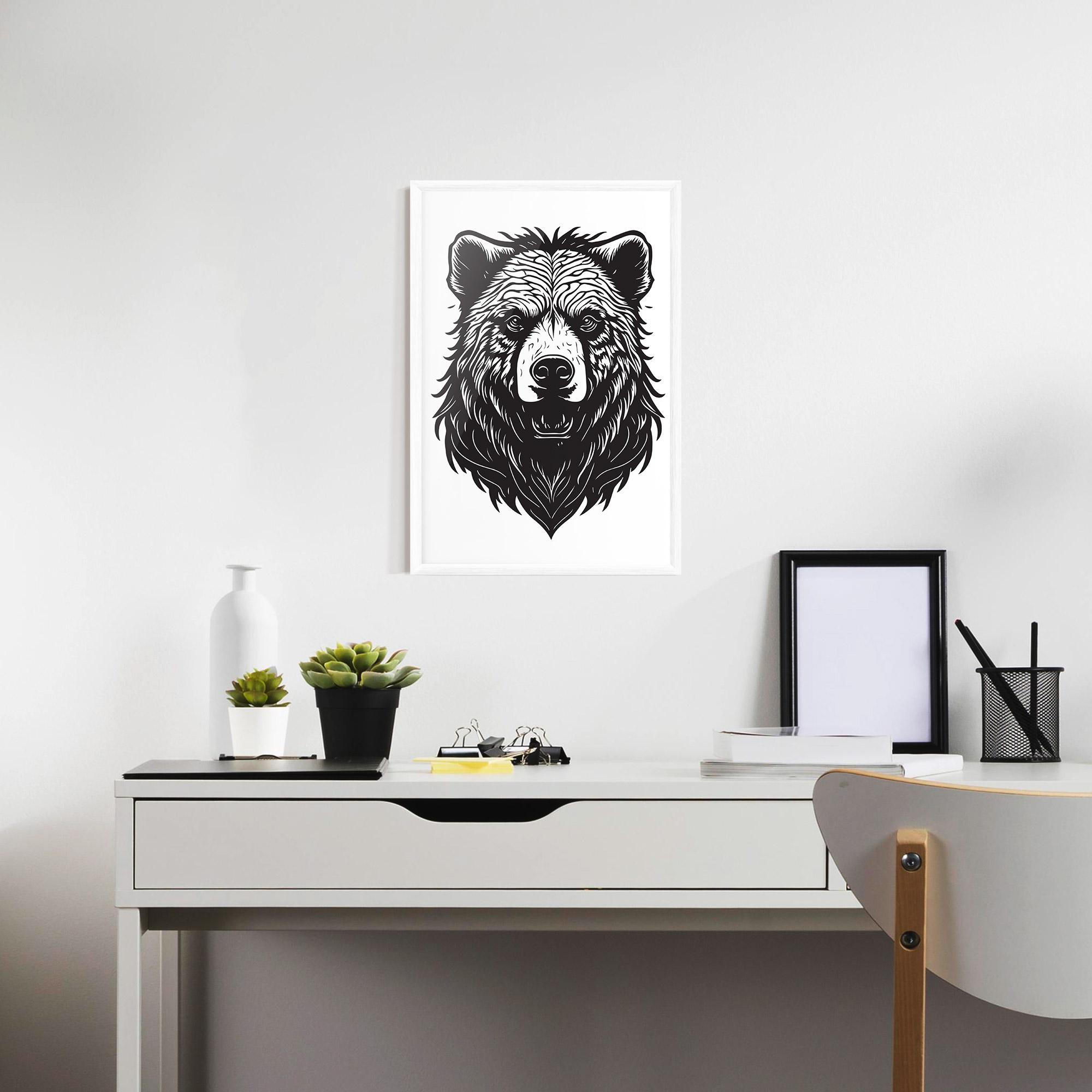Gerahmte Poster Bear Black Head mockup 7