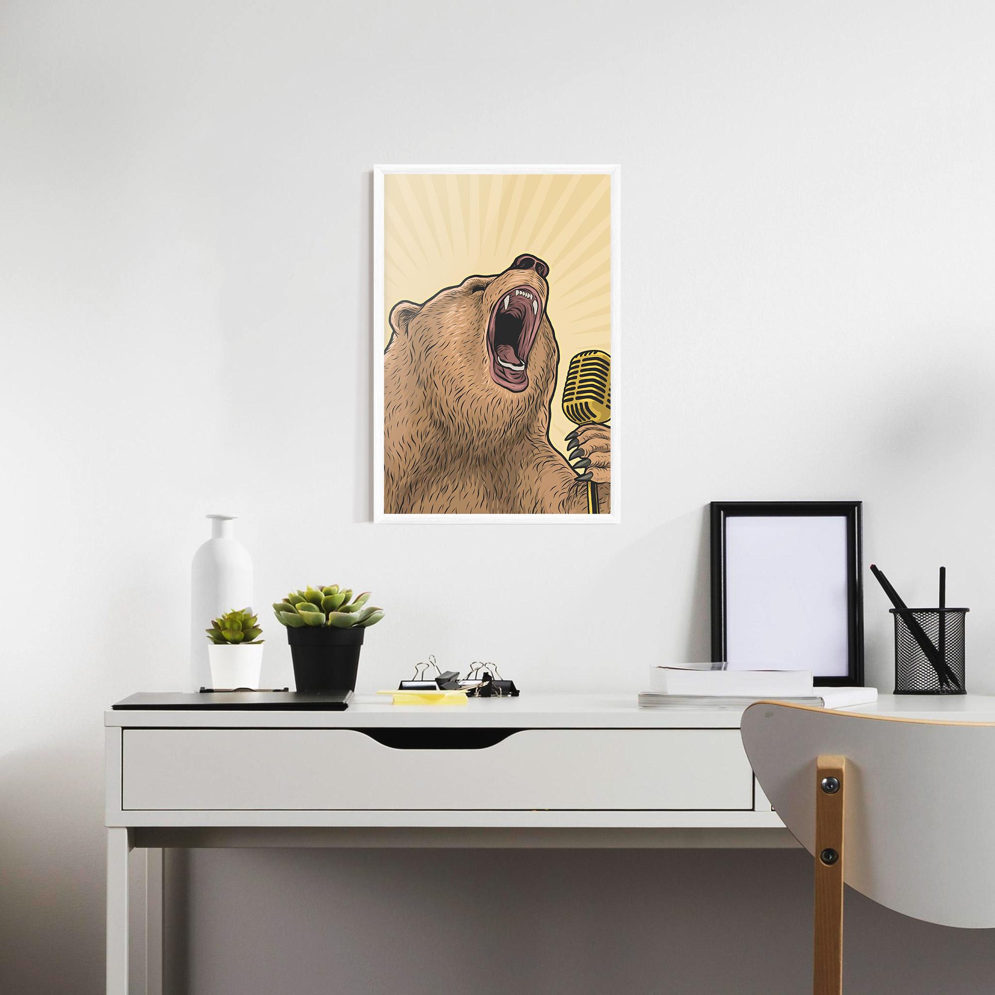 Gerahmte Poster Bear Singing mockup 7