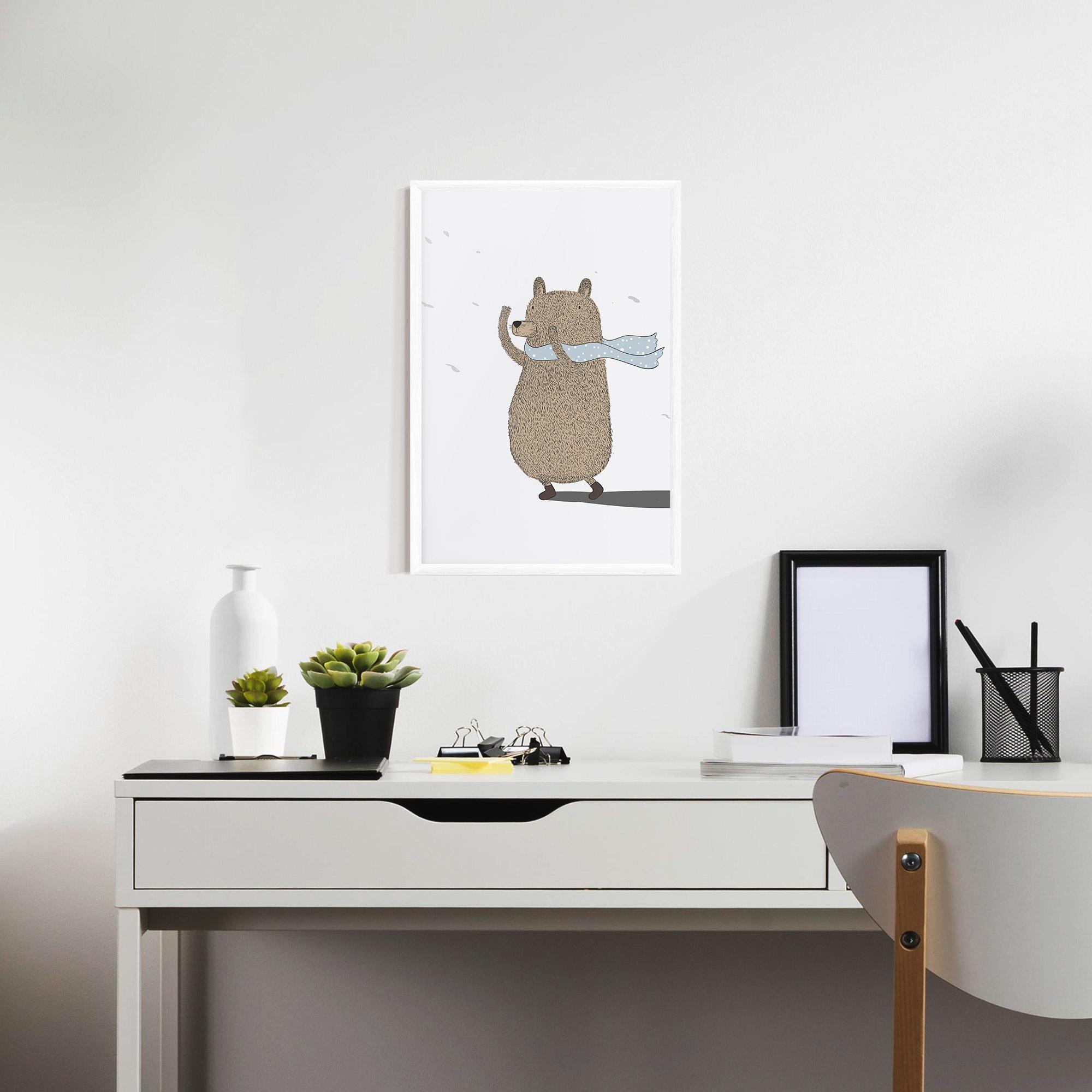 Gerahmte Poster Bear Wearing A Scarf mockup 7
