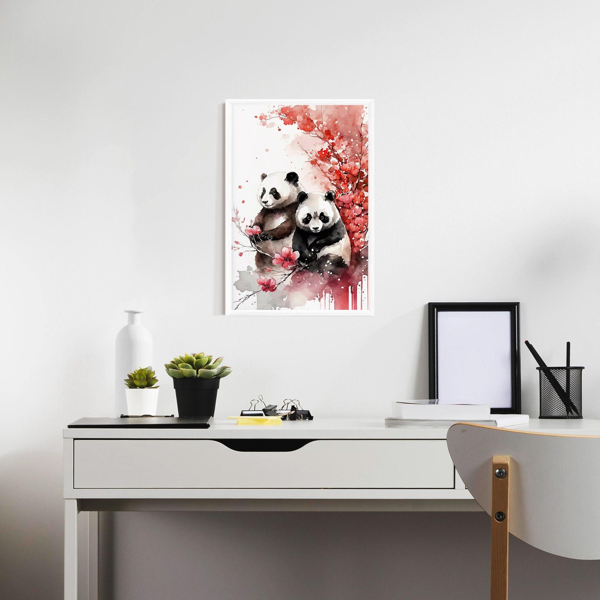Gerahmte Poster Blossom Panda mockup 7