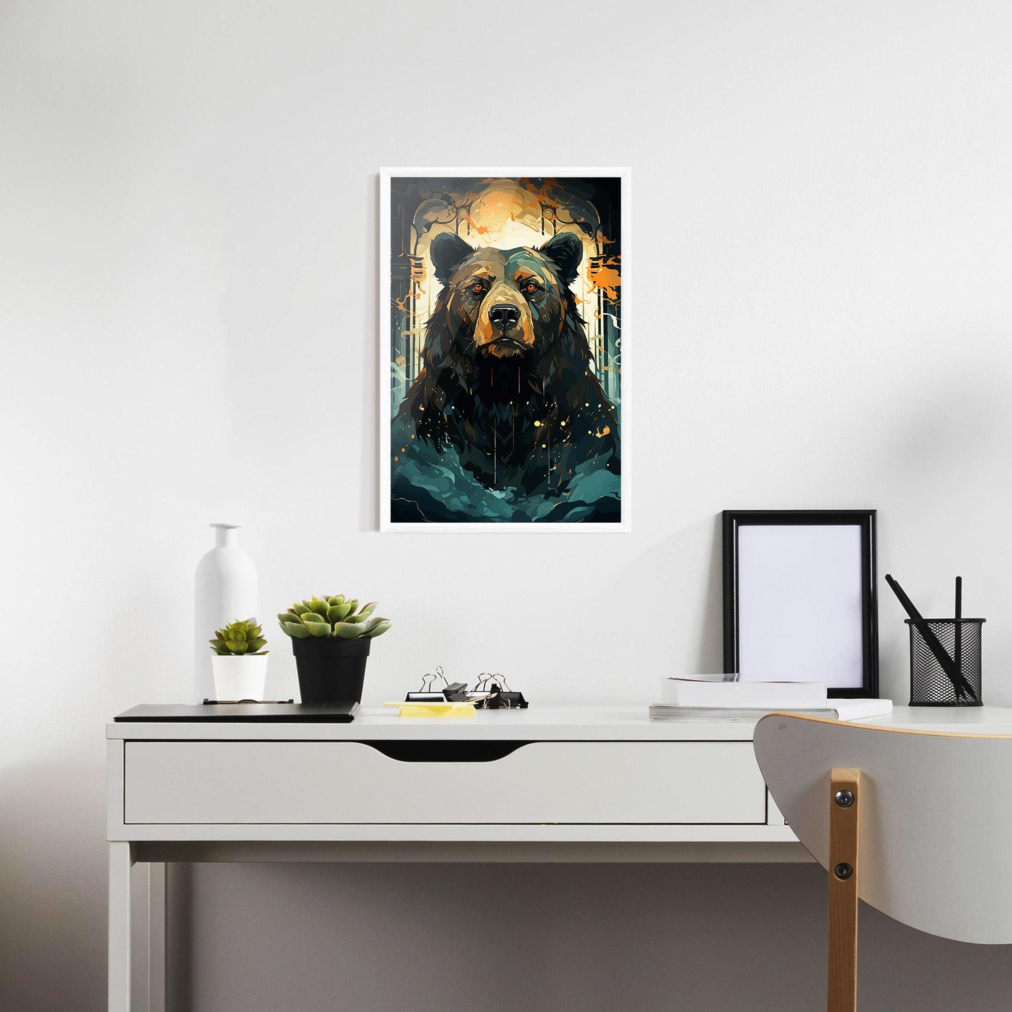 Gerahmte Poster Brown Bear Art mockup 7