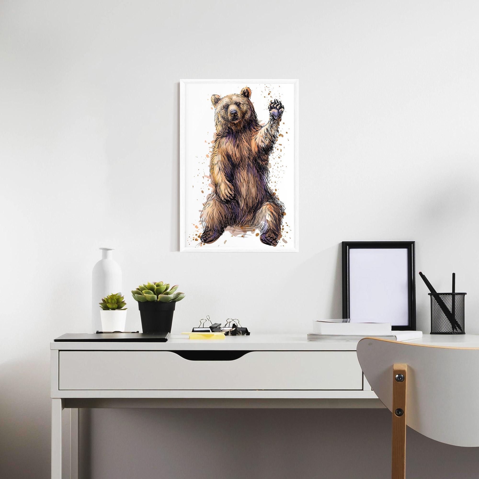Gerahmte Poster Brown Purple Bear mockup 7