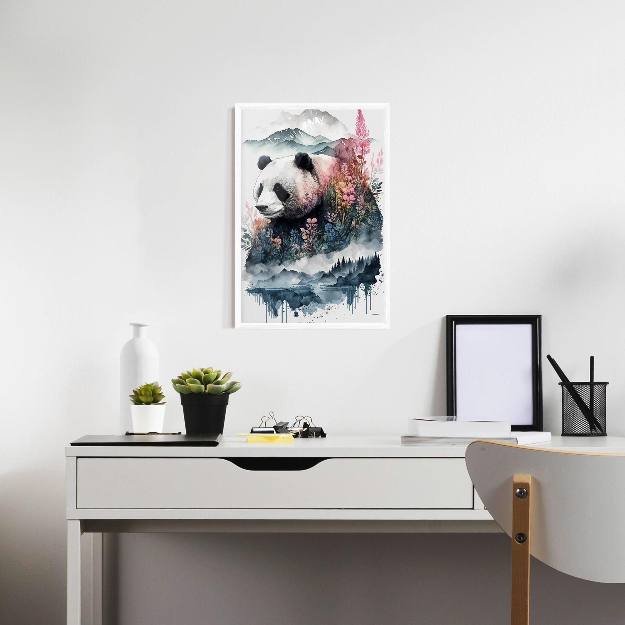 Gerahmte Poster Panda Art mockup 7