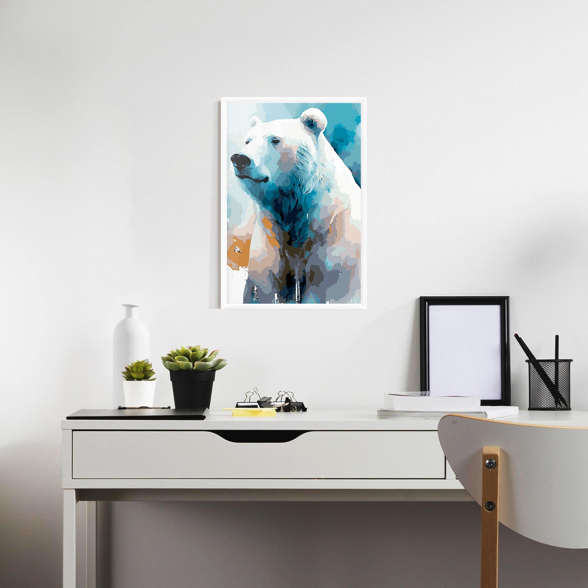 Gerahmte Poster Polar White Bear mockup 7