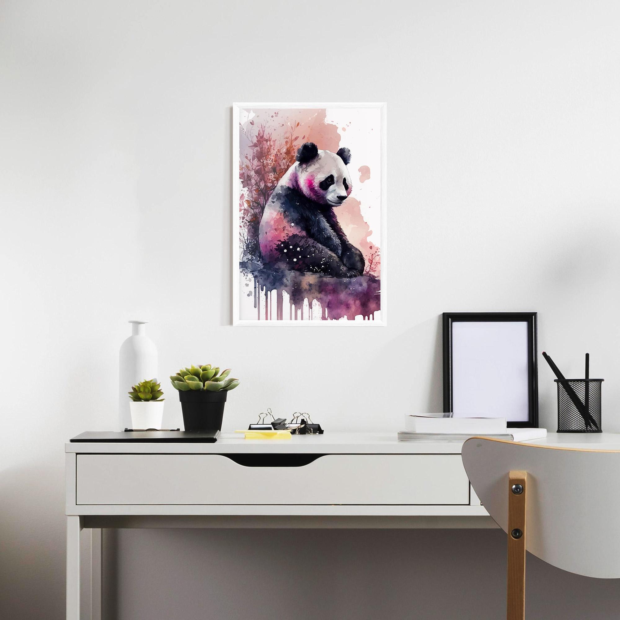 Gerahmte Poster Purple Panda Art mockup 7