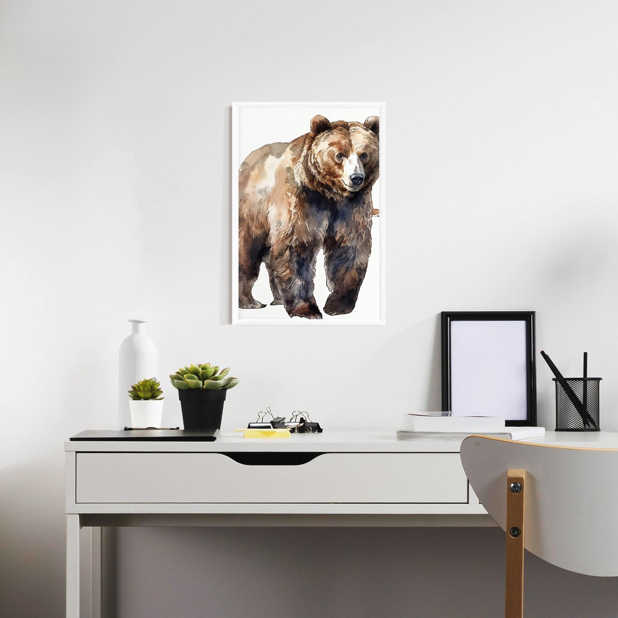 Gerahmte Poster Watercolor Bear Art mockup 7