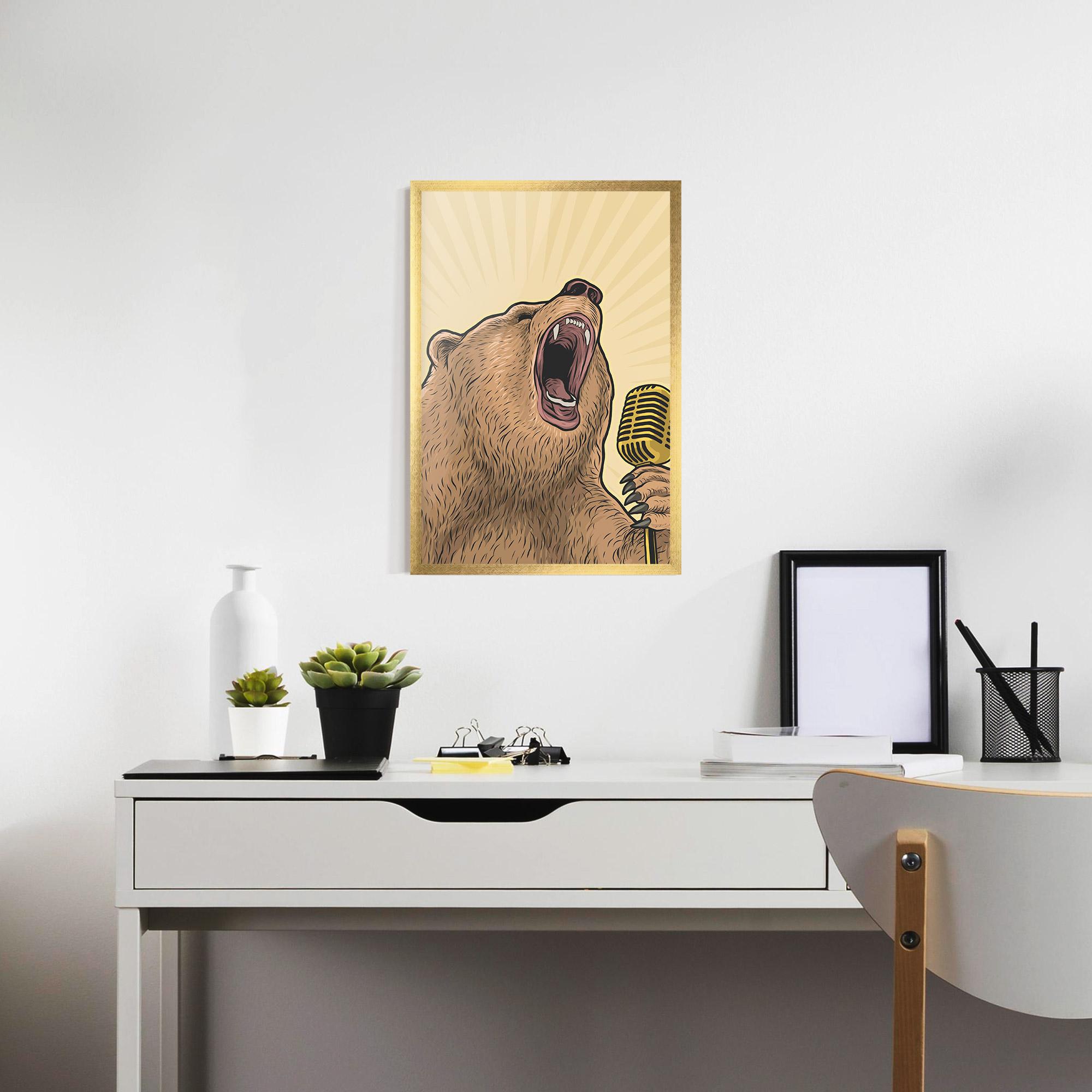 Gerahmte Poster Bear Singing mockup 7