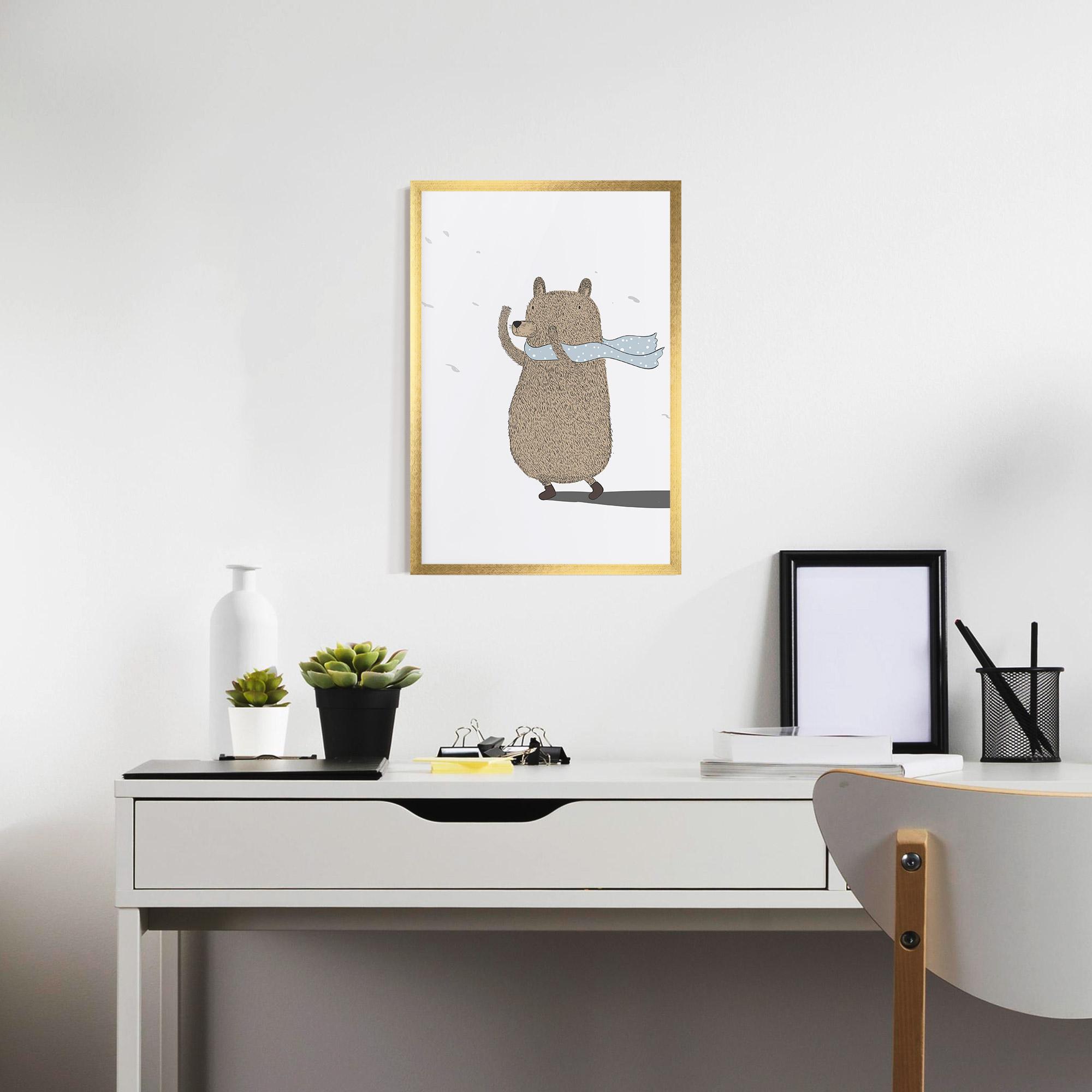 Gerahmte Poster Bear Wearing A Scarf mockup 7