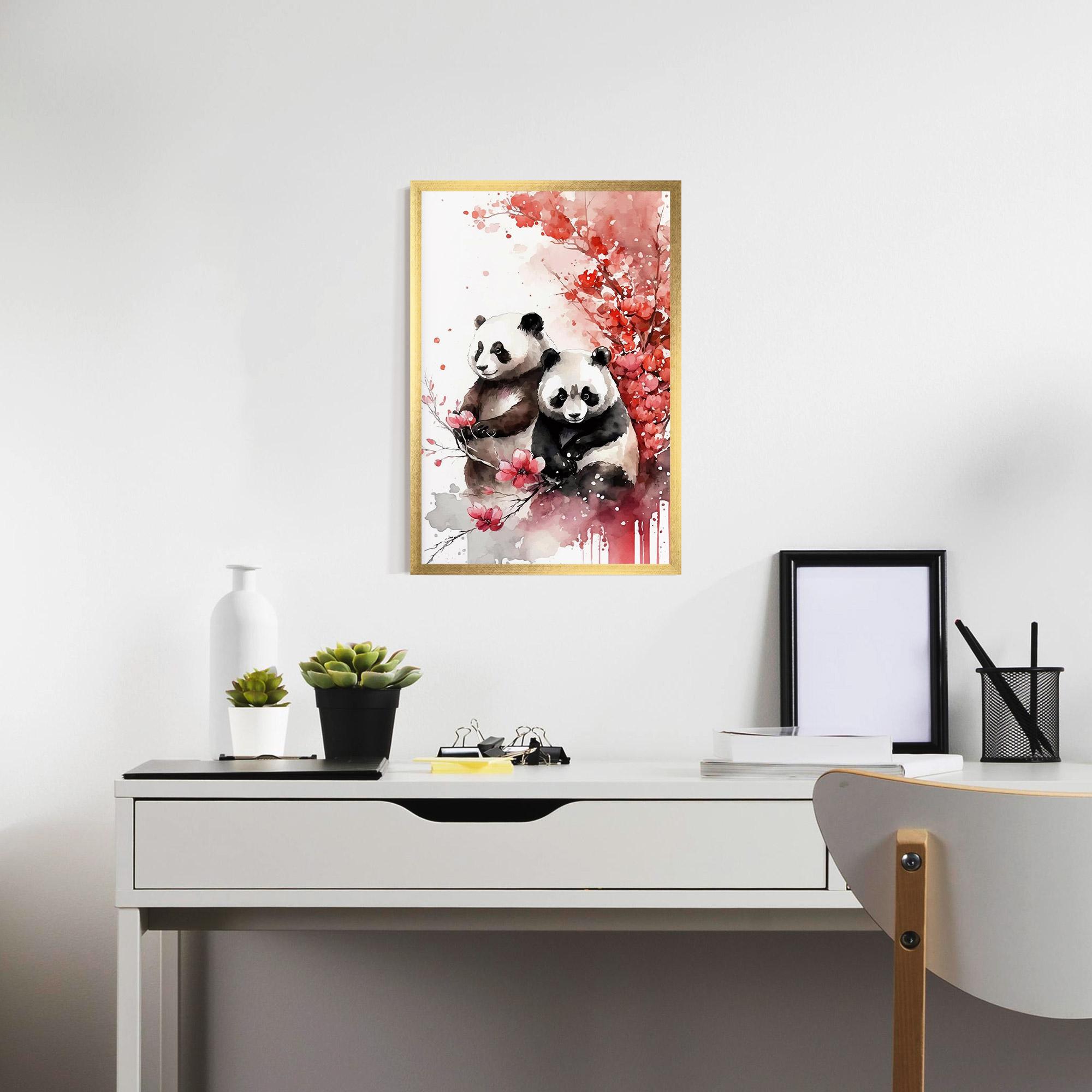 Gerahmte Poster Blossom Panda mockup 7