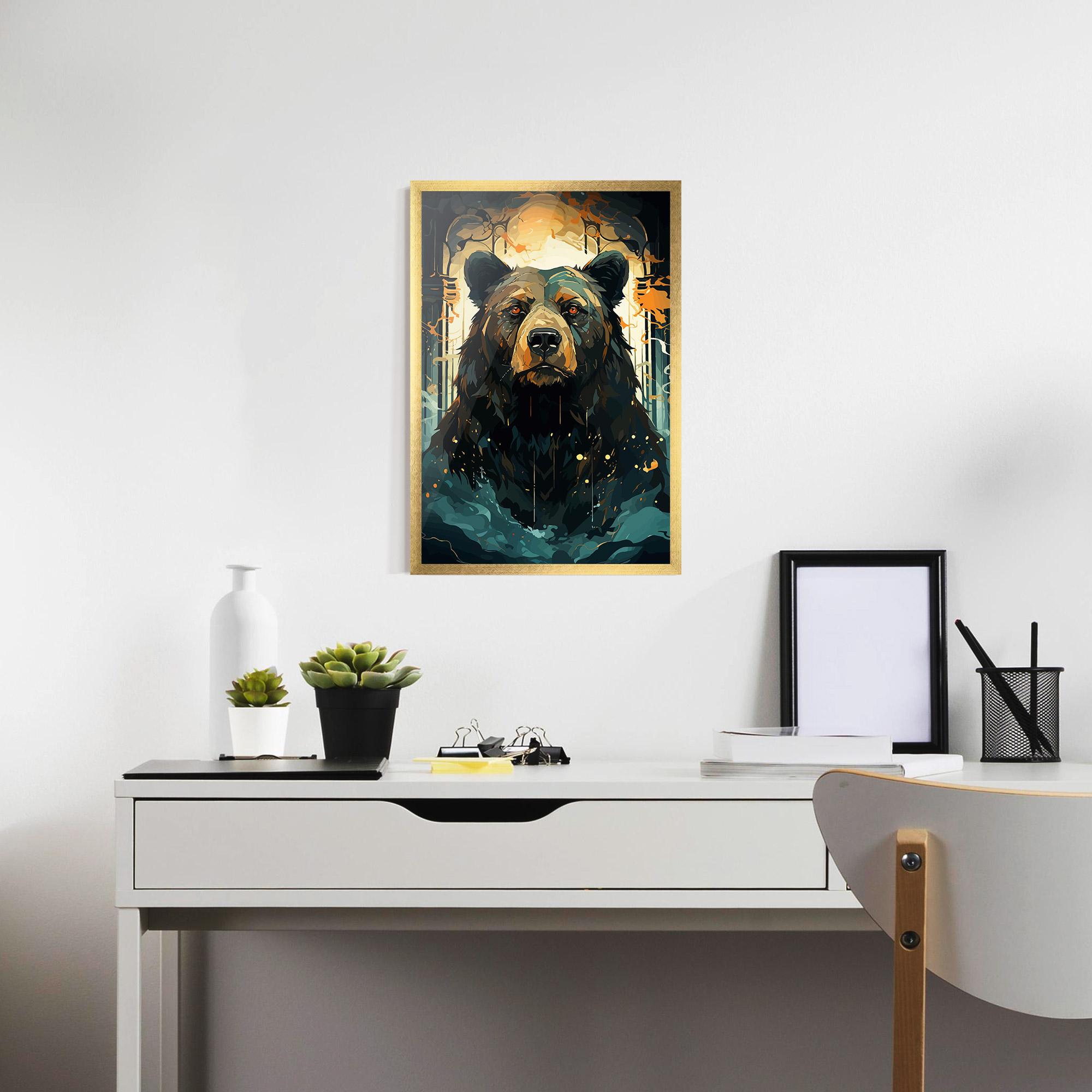 Gerahmte Poster Brown Bear Art mockup 7