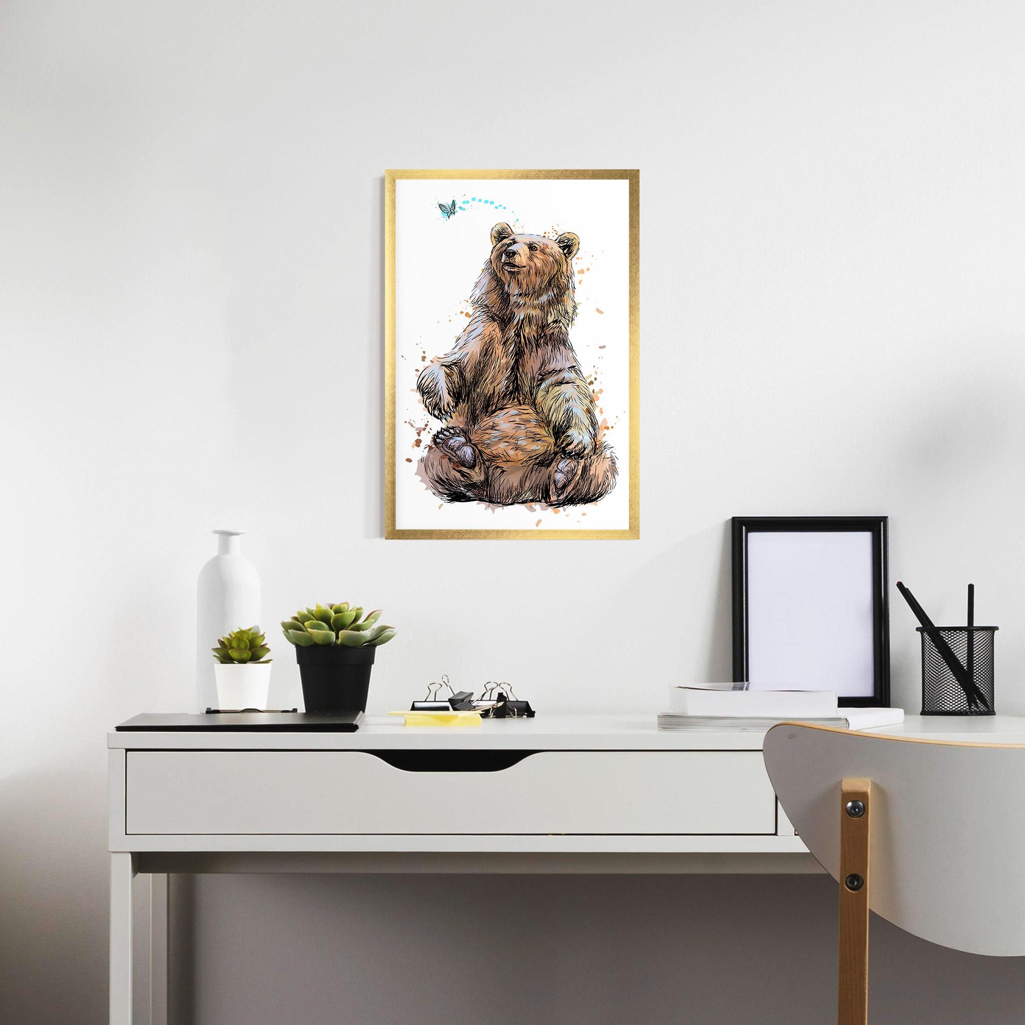 Gerahmte Poster Butterfly Bear mockup 7