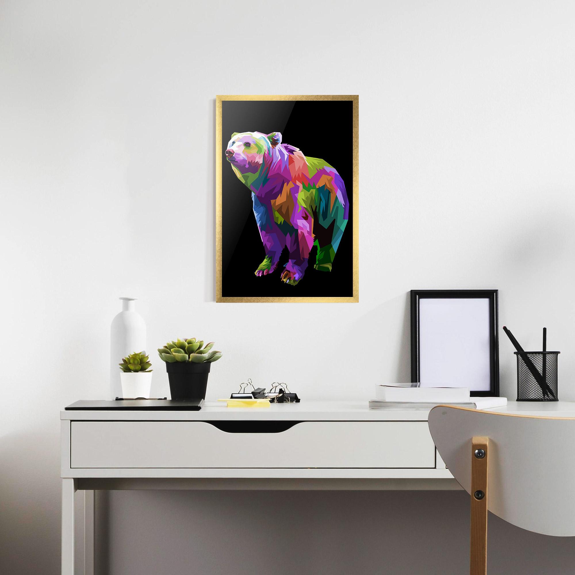 Gerahmte Poster Colorful Icebear mockup 7
