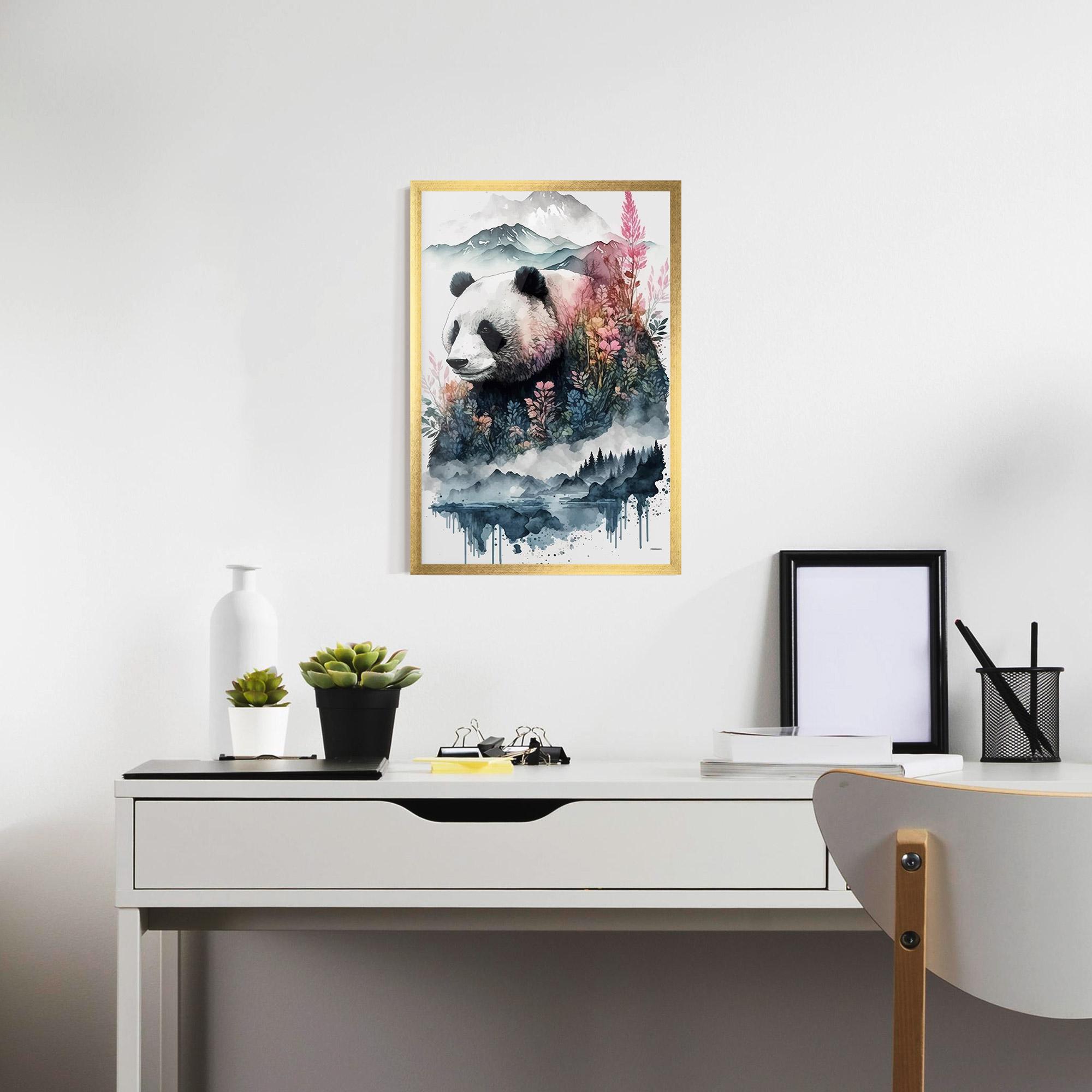 Gerahmte Poster Panda Art mockup 7
