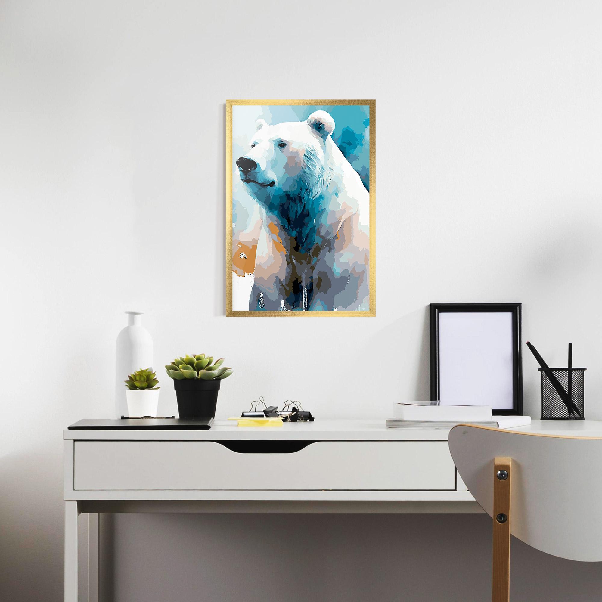 Gerahmte Poster Polar White Bear mockup 7