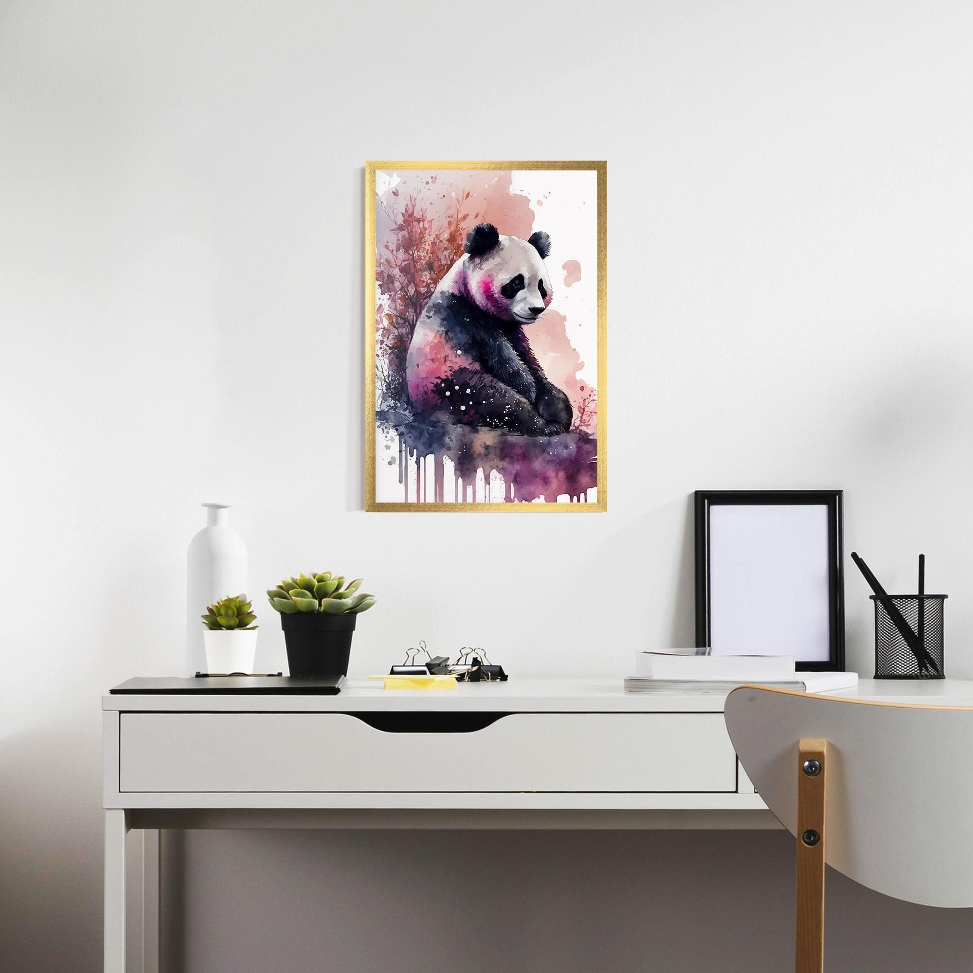 Gerahmte Poster Purple Panda Art mockup 7