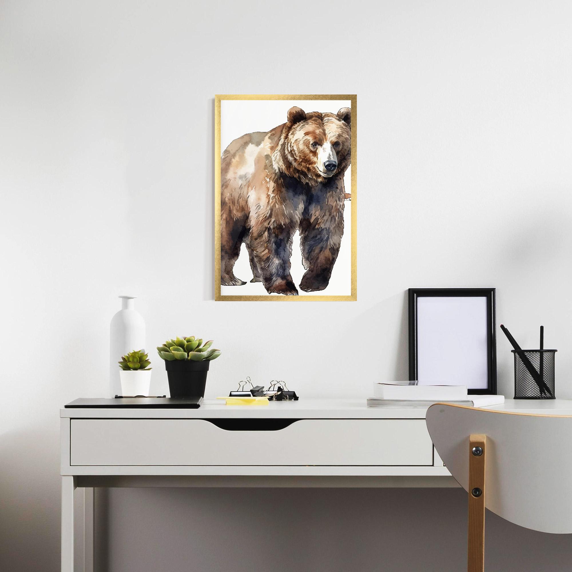 Gerahmte Poster Watercolor Bear Art mockup 7