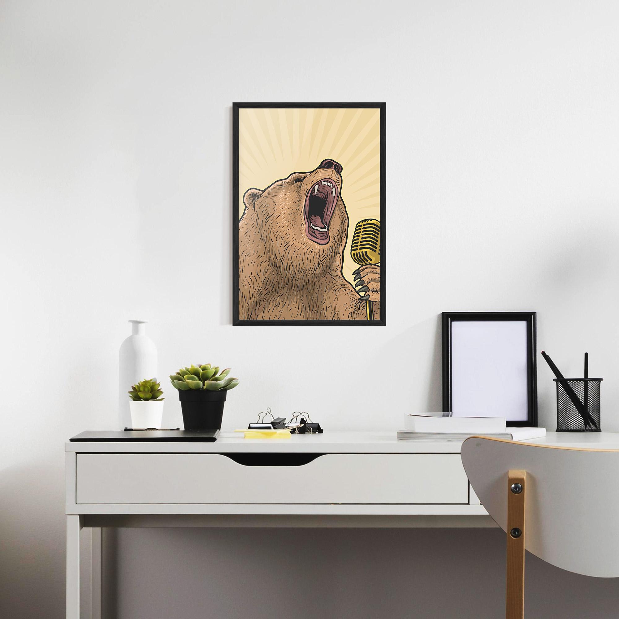 Gerahmte Poster Bear Singing mockup 7