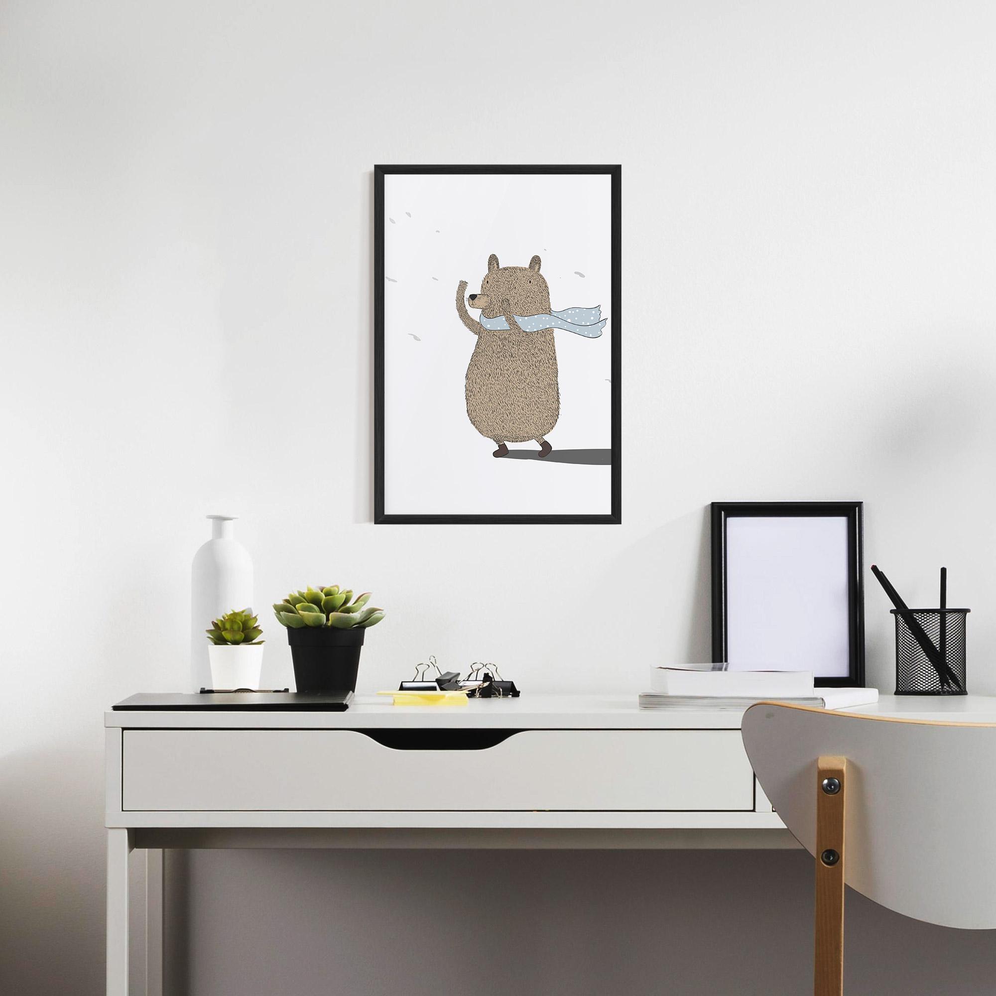Gerahmte Poster Bear Wearing A Scarf mockup 7