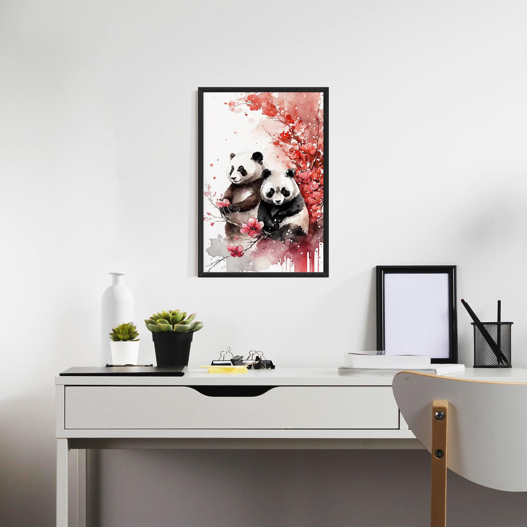 Gerahmte Poster Blossom Panda mockup 7