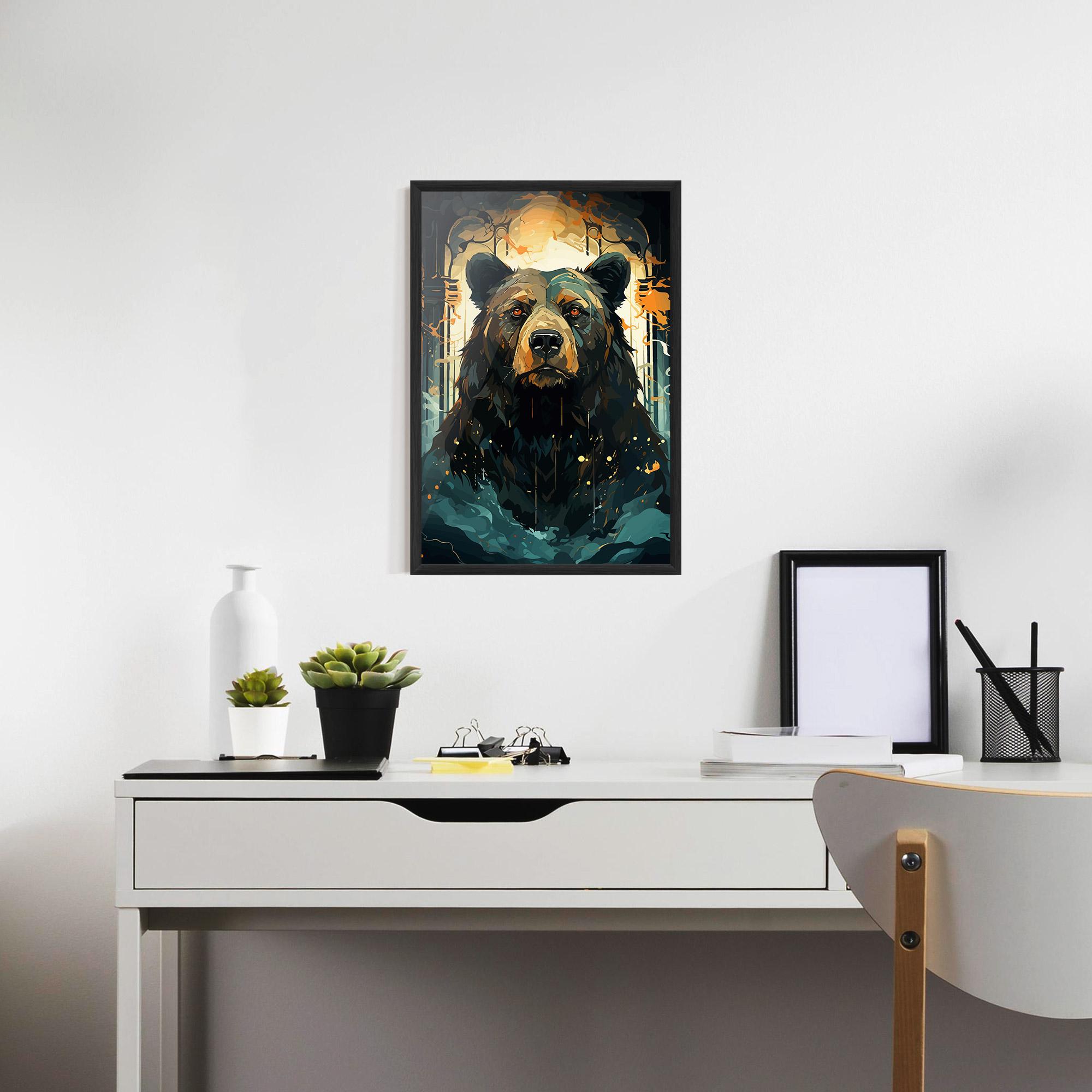 Gerahmte Poster Brown Bear Art mockup 7