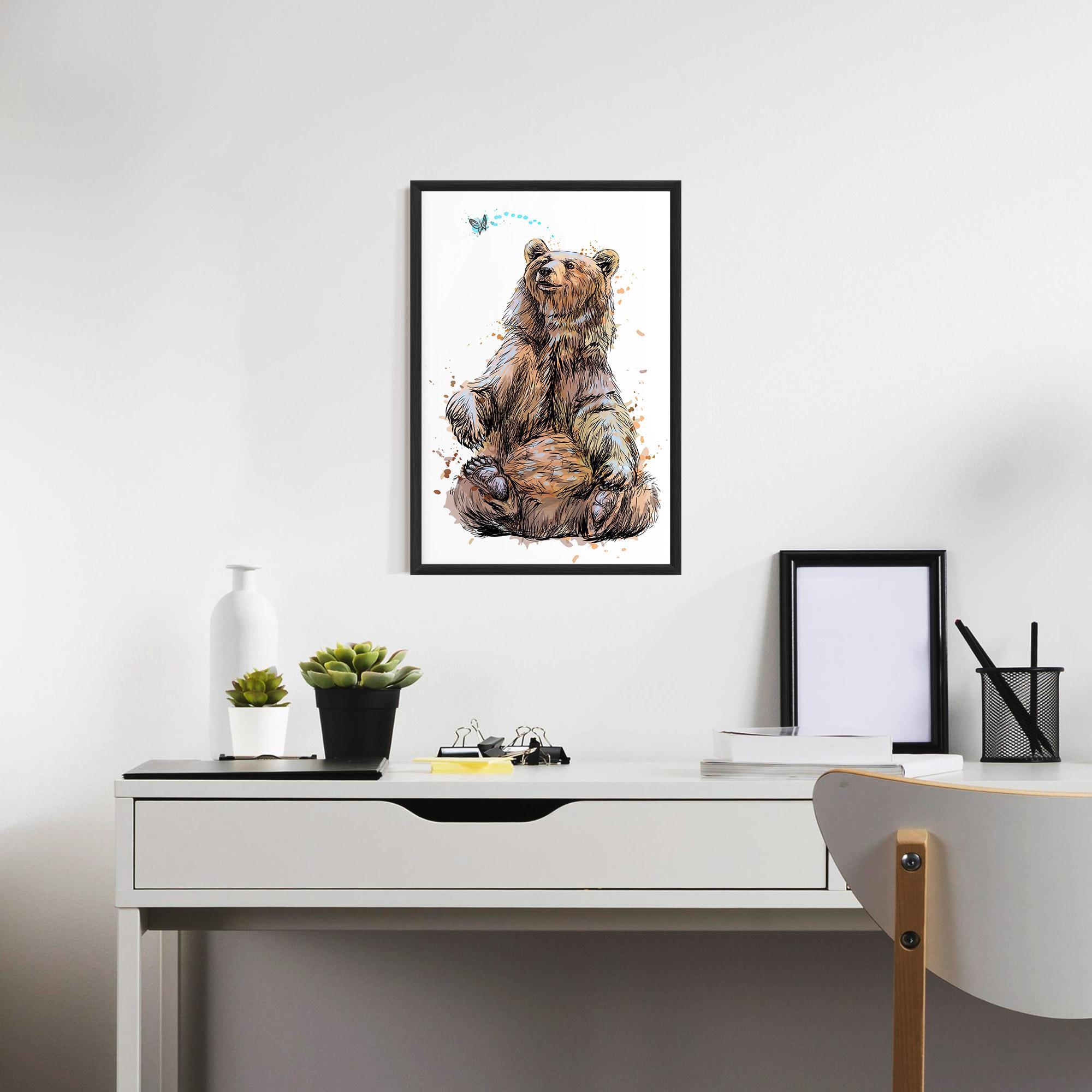Gerahmte Poster Butterfly Bear mockup 7