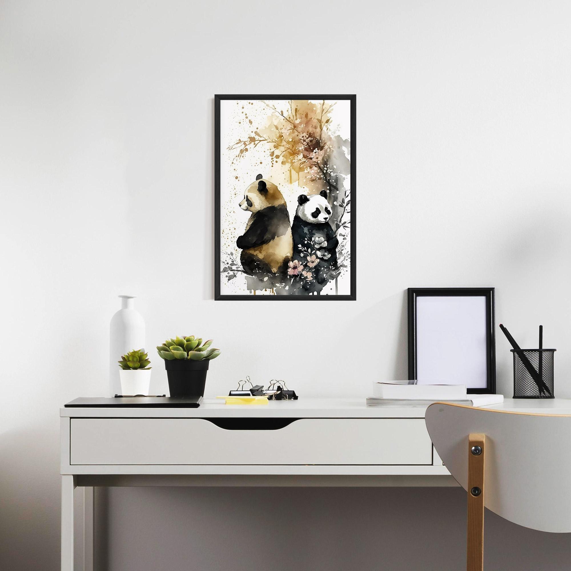 Gerahmte Poster Gold Panda Art mockup 7
