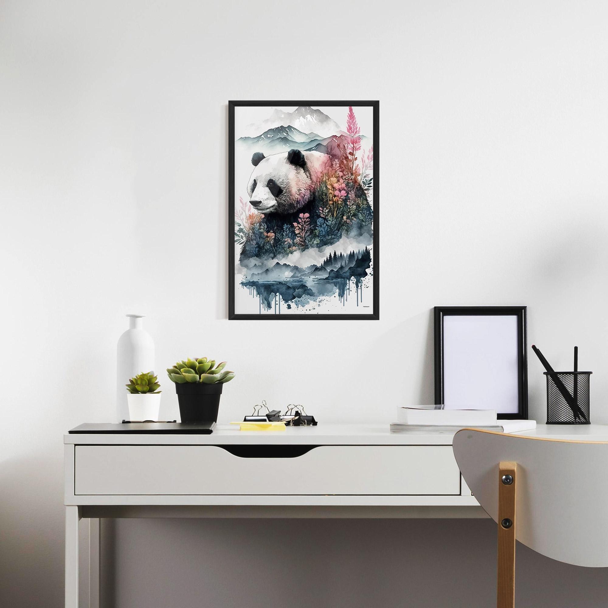 Gerahmte Poster Panda Art mockup 7