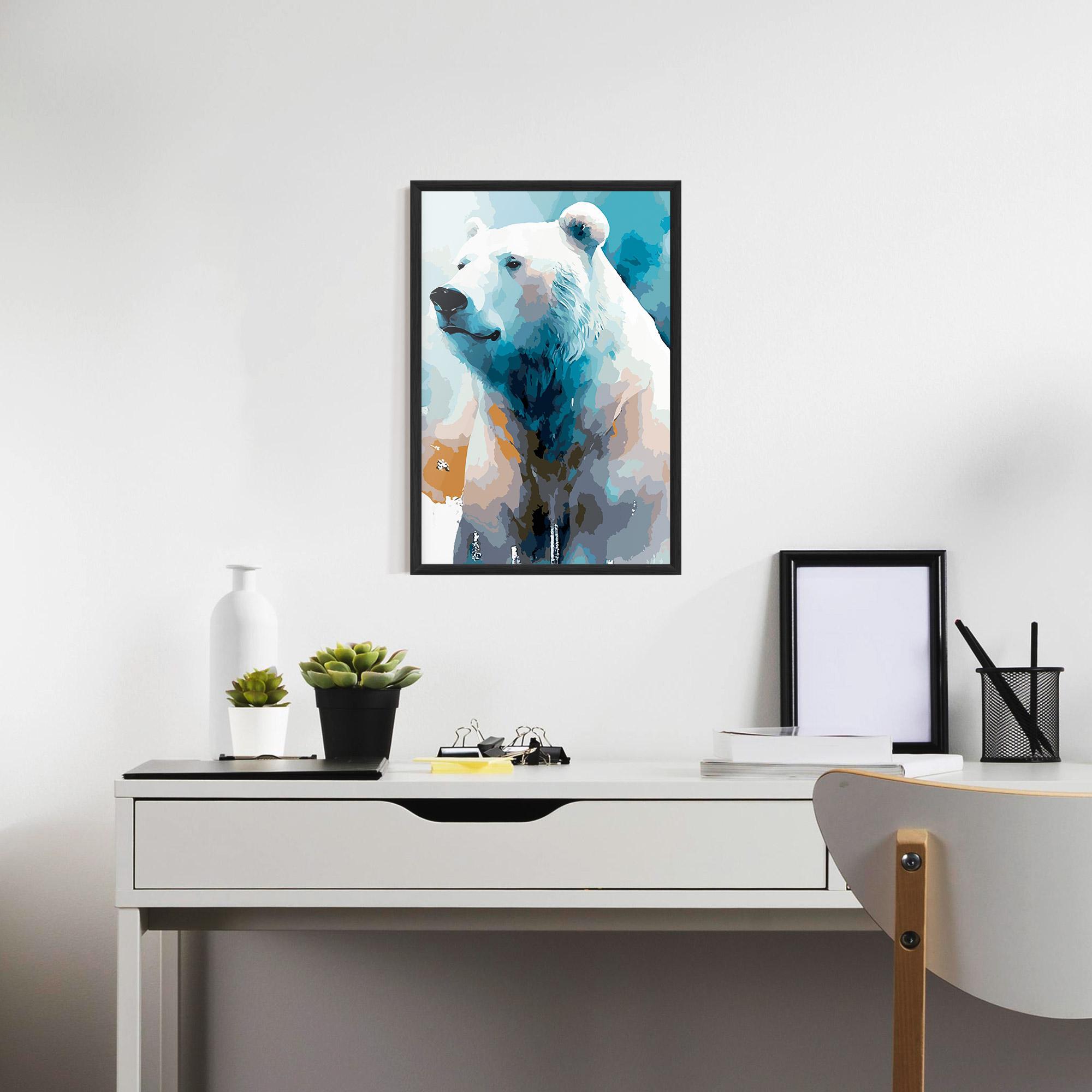 Gerahmte Poster Polar White Bear mockup 7