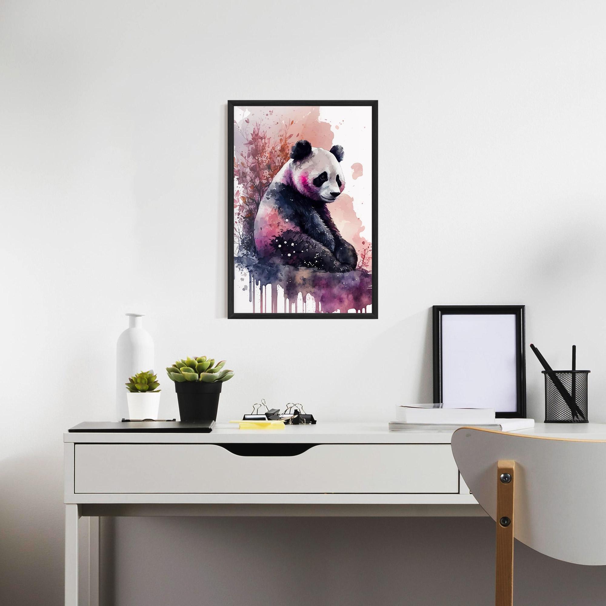 Gerahmte Poster Purple Panda Art mockup 7