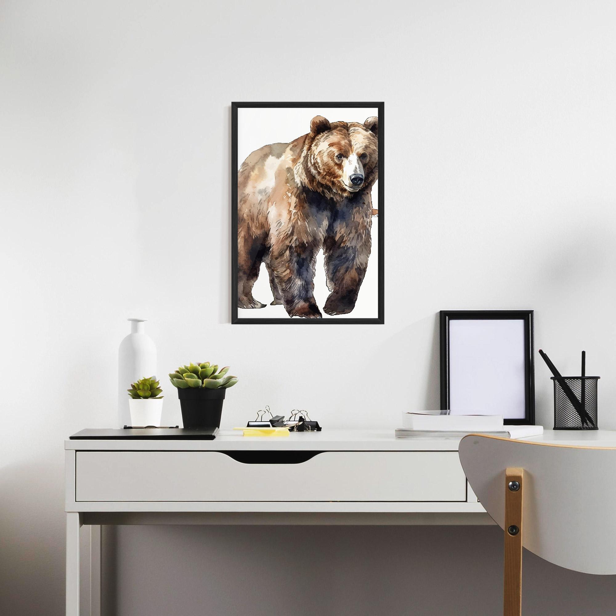 Gerahmte Poster Watercolor Bear Art mockup 7