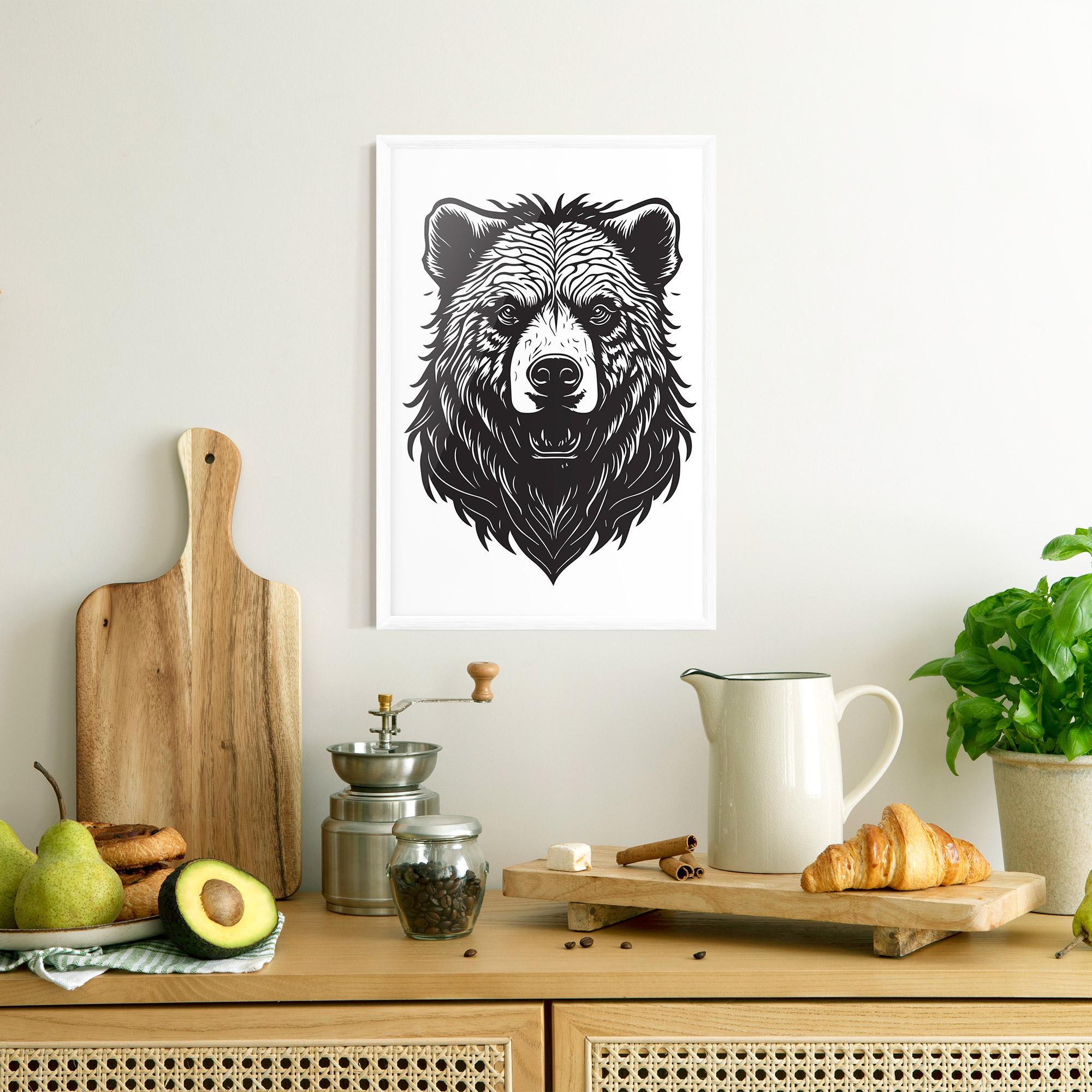 Gerahmte Poster Bear Black Head mockup 8