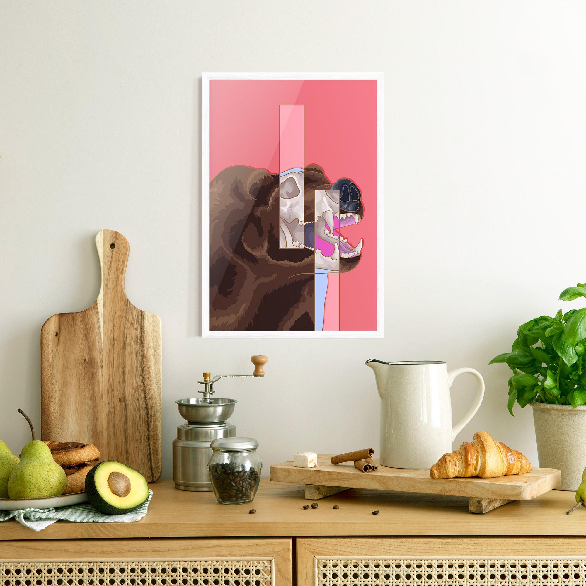 Gerahmte Poster Bear Bone Art mockup 8