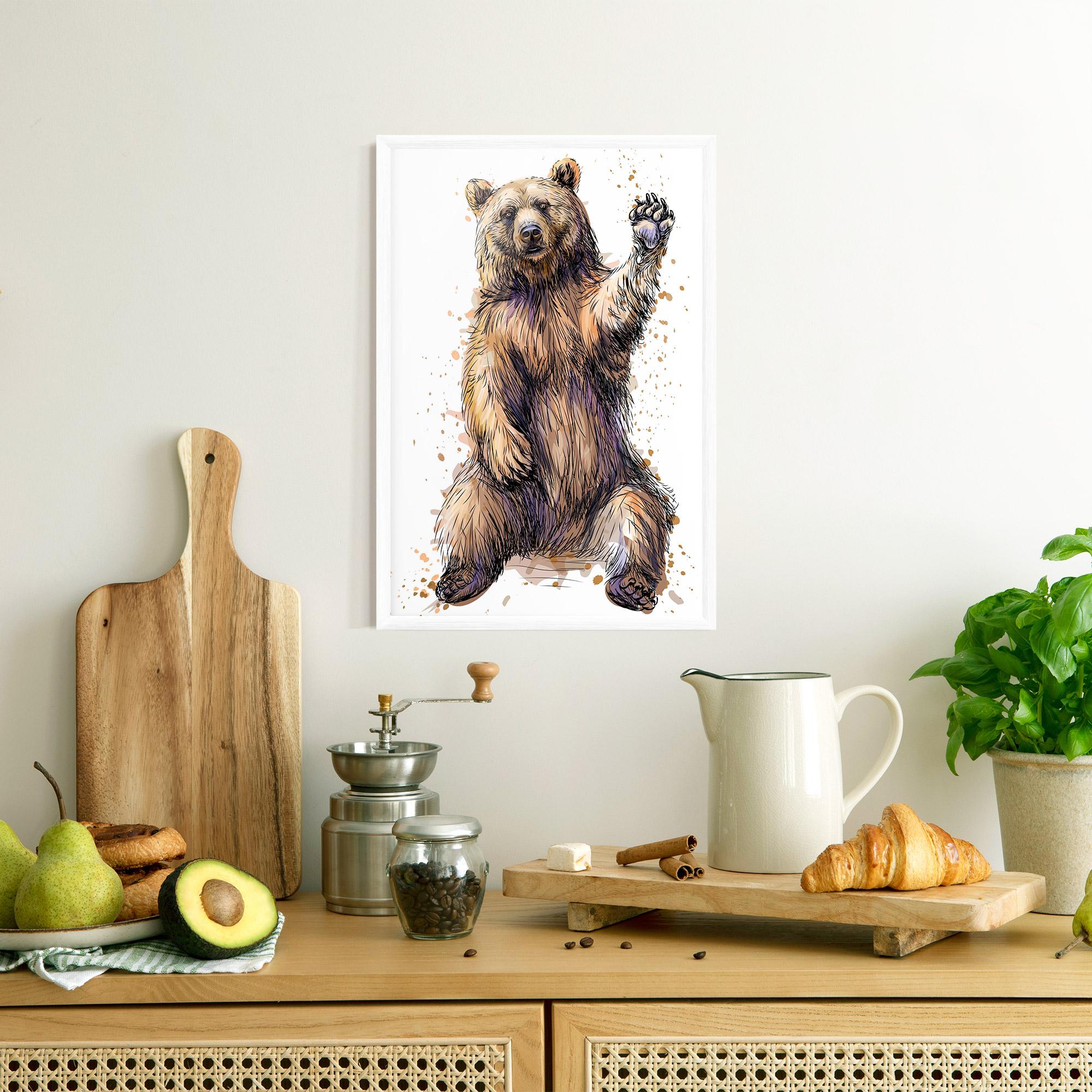 Gerahmte Poster Brown Purple Bear mockup 8
