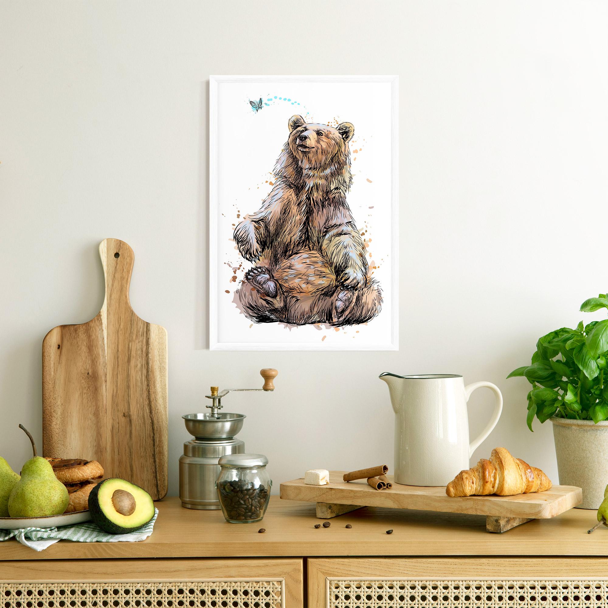 Gerahmte Poster Butterfly Bear mockup 8