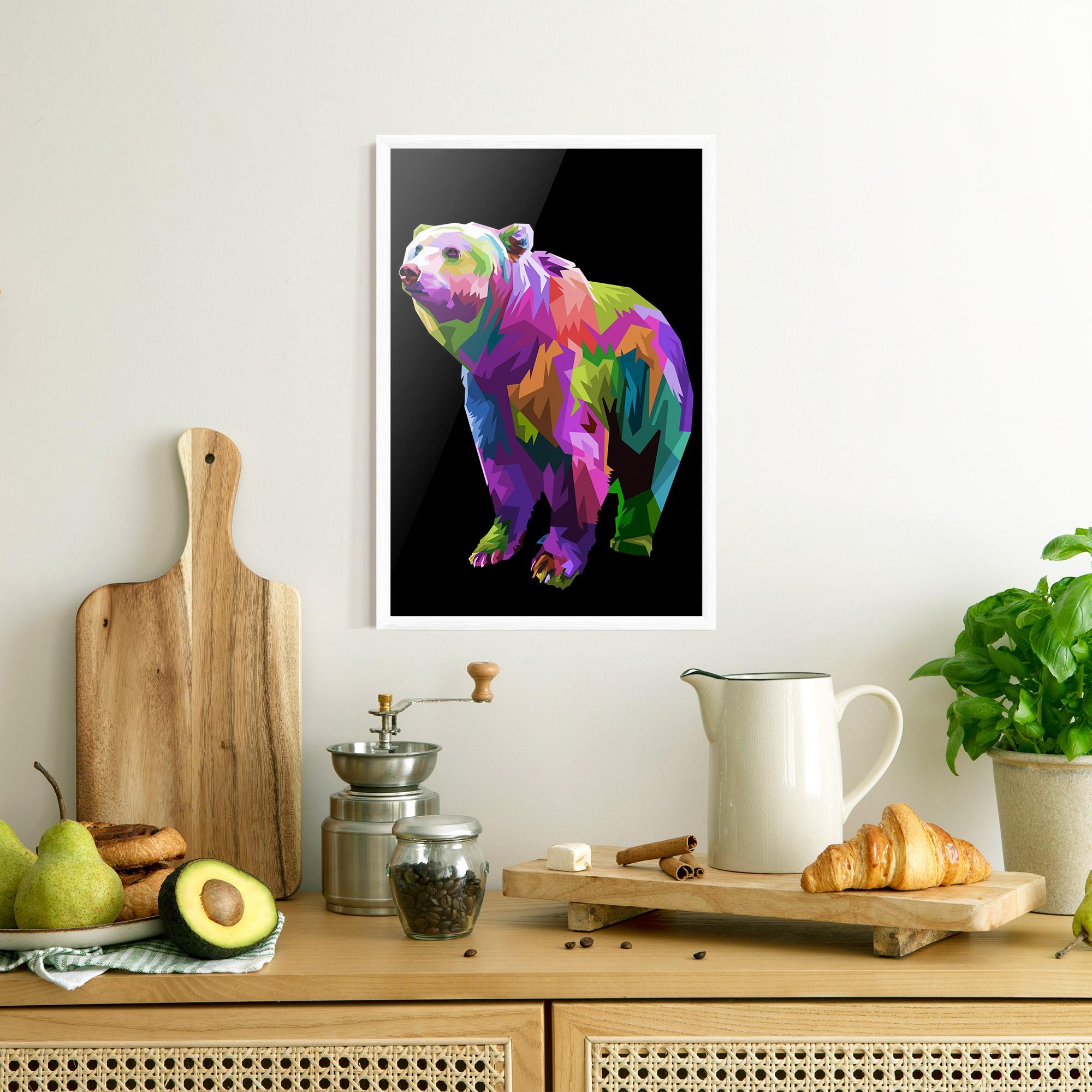 Gerahmte Poster Colorful Icebear mockup 8