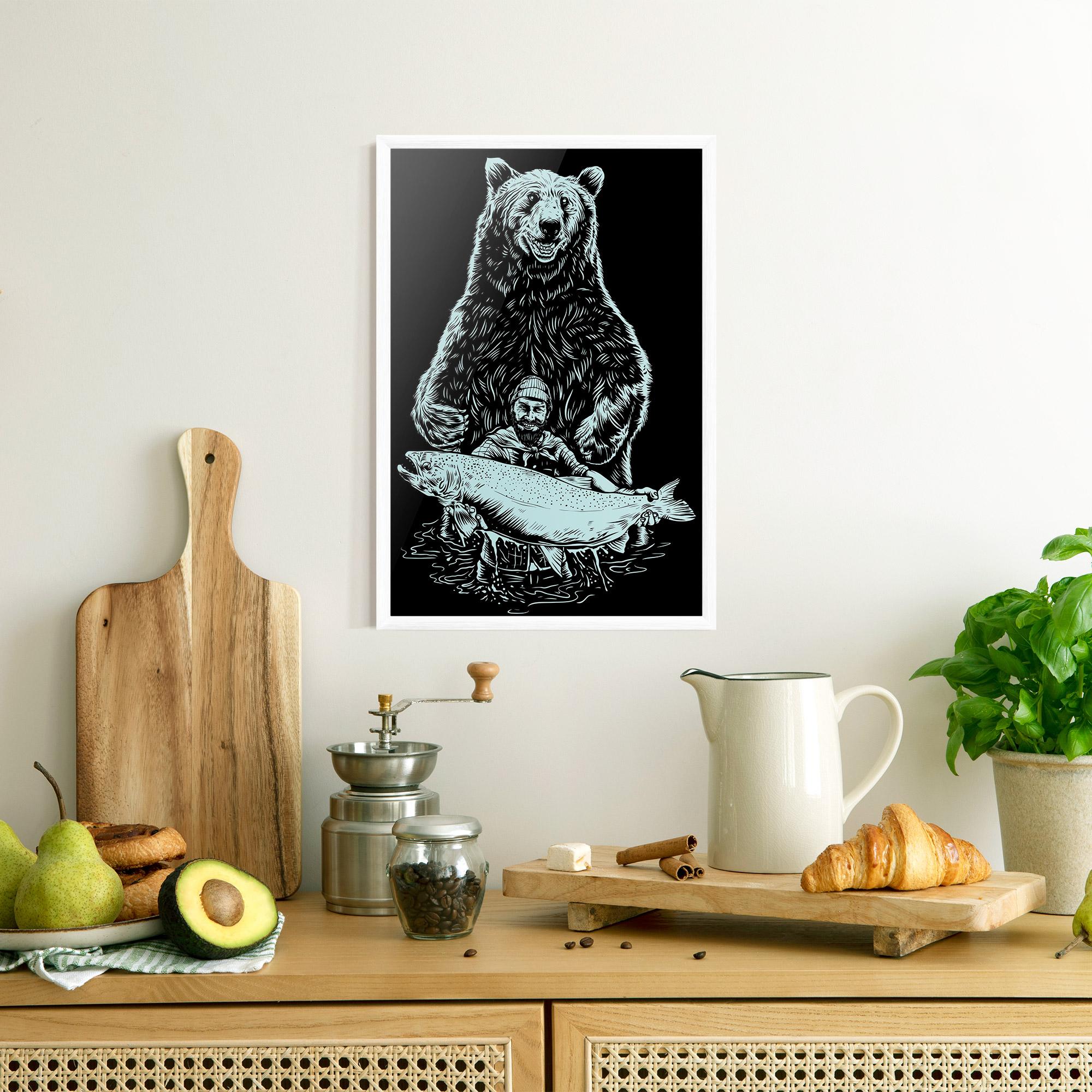 Gerahmte Poster Fishing Bear mockup 8