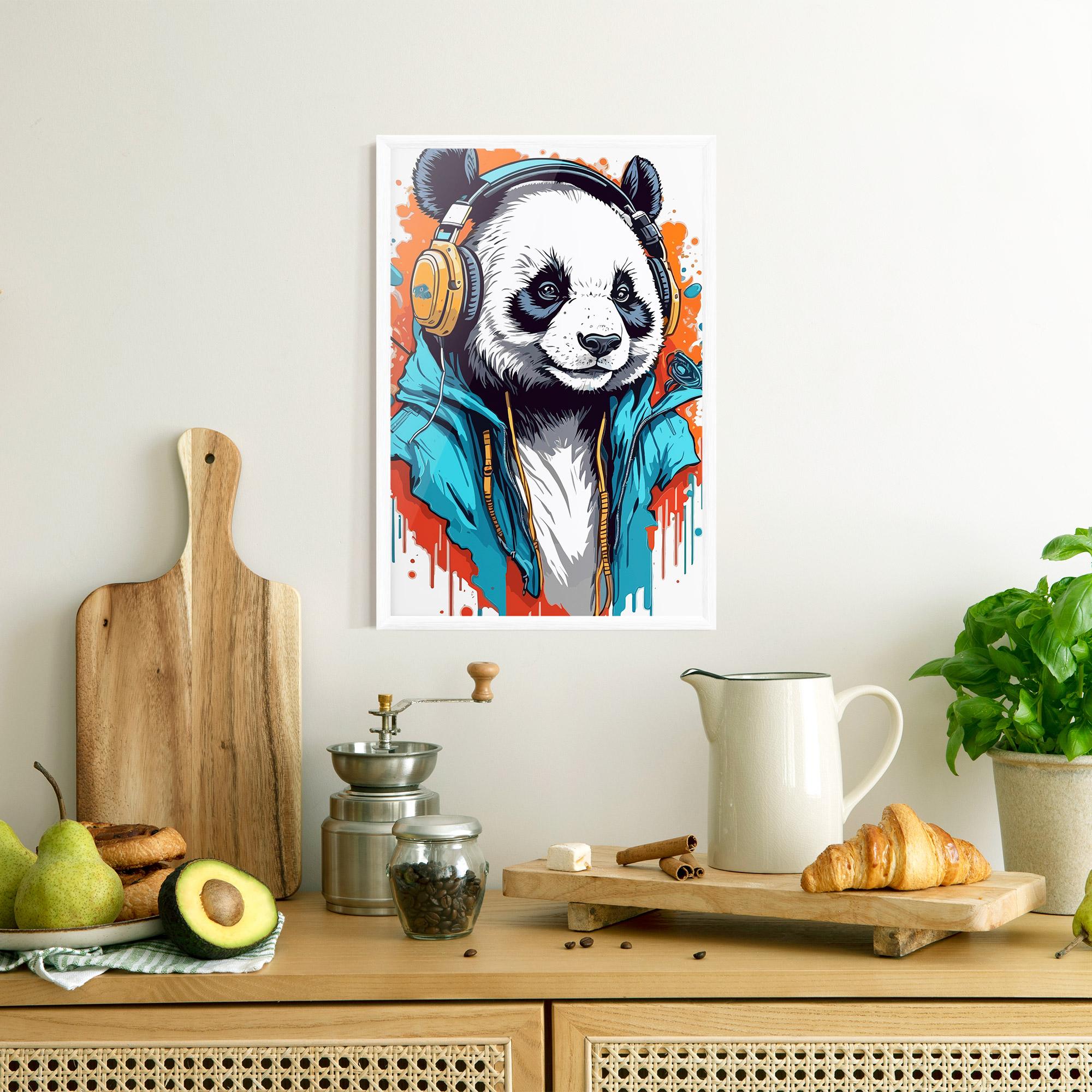 Gerahmte Poster Music Panda mockup 8