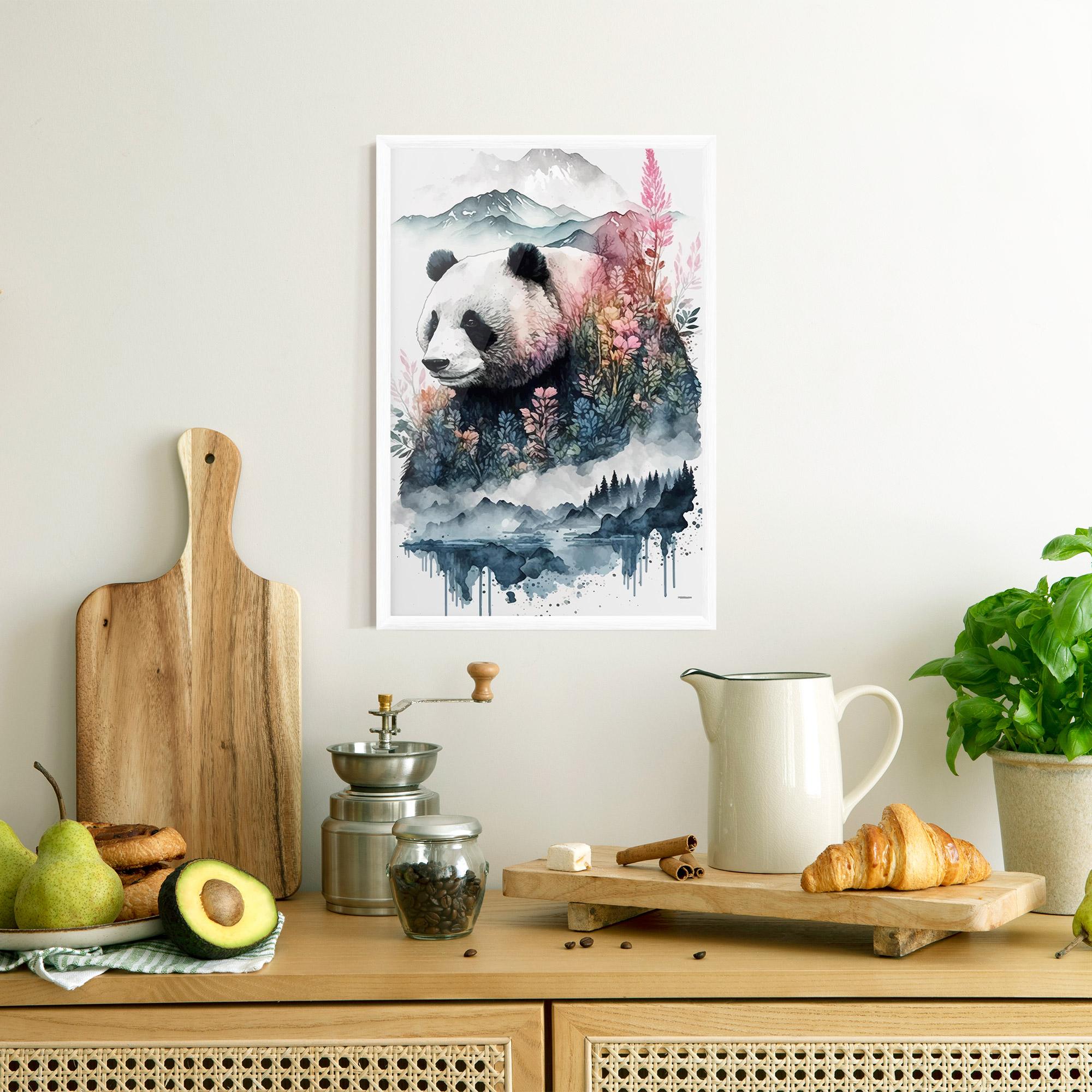 Gerahmte Poster Panda Art mockup 8