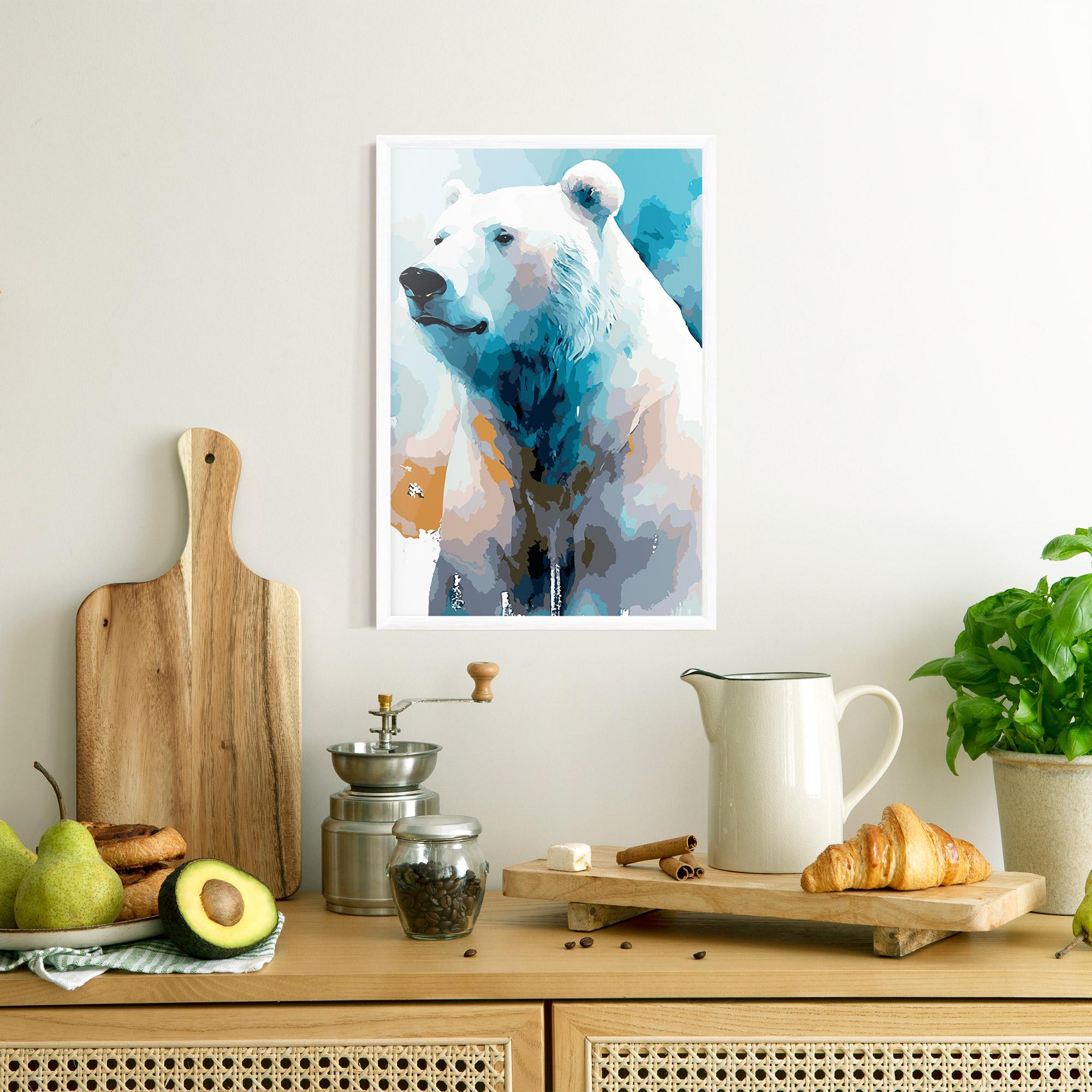 Gerahmte Poster Polar White Bear mockup 8