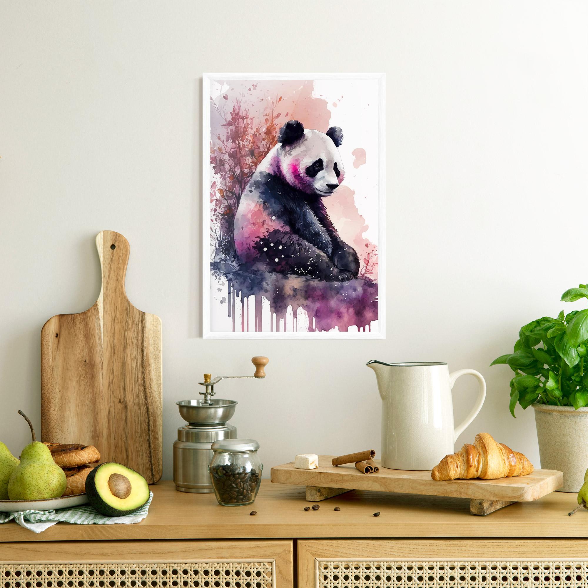 Gerahmte Poster Purple Panda Art mockup 8
