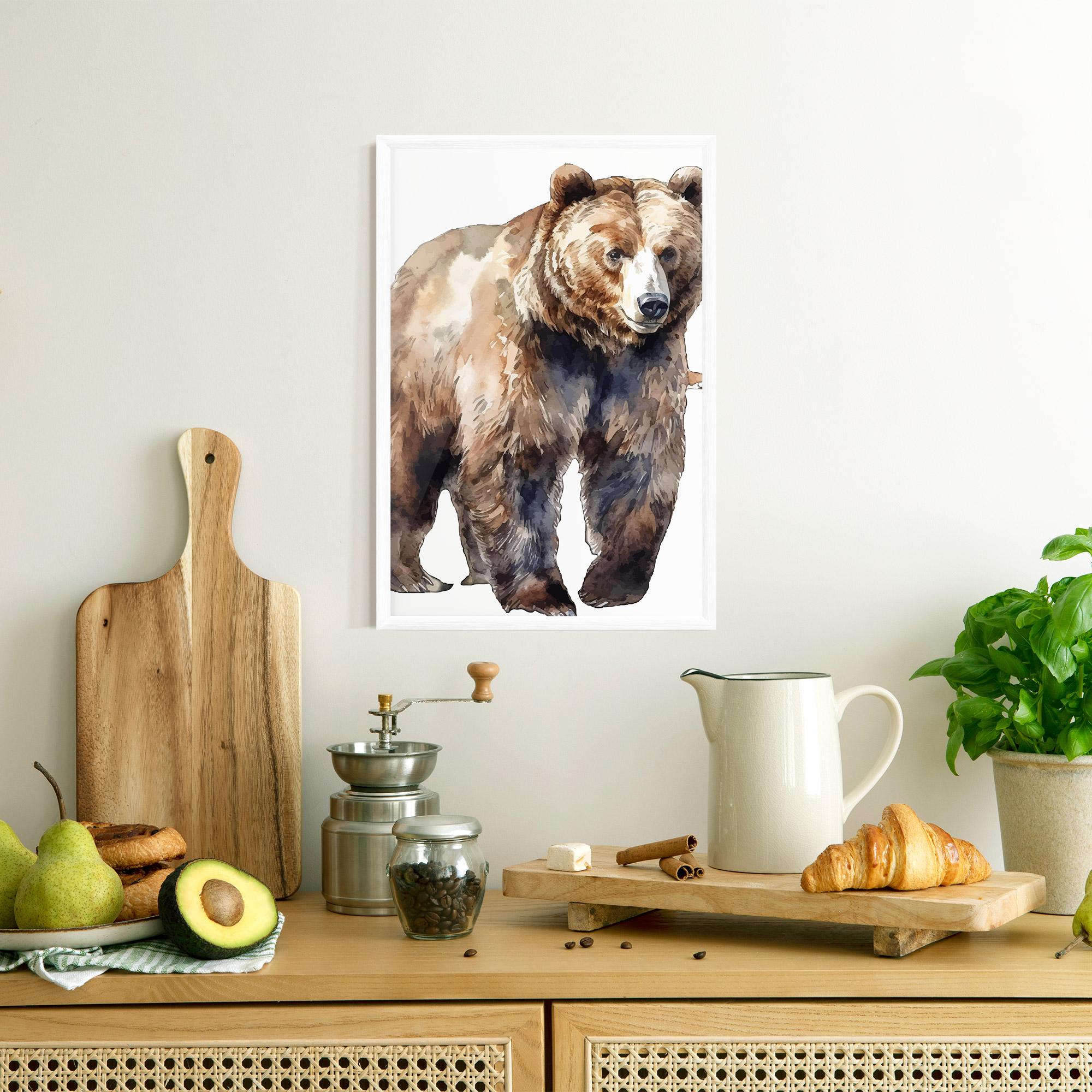 Gerahmte Poster Watercolor Bear Art mockup 8