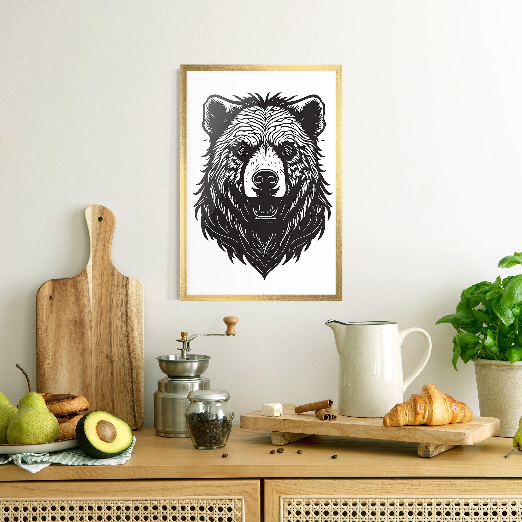 Gerahmte Poster Bear Black Head mockup 8