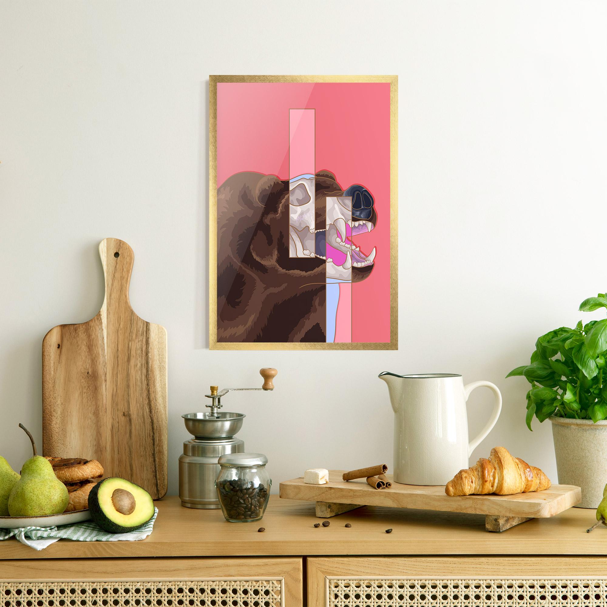 Gerahmte Poster Bear Bone Art mockup 8