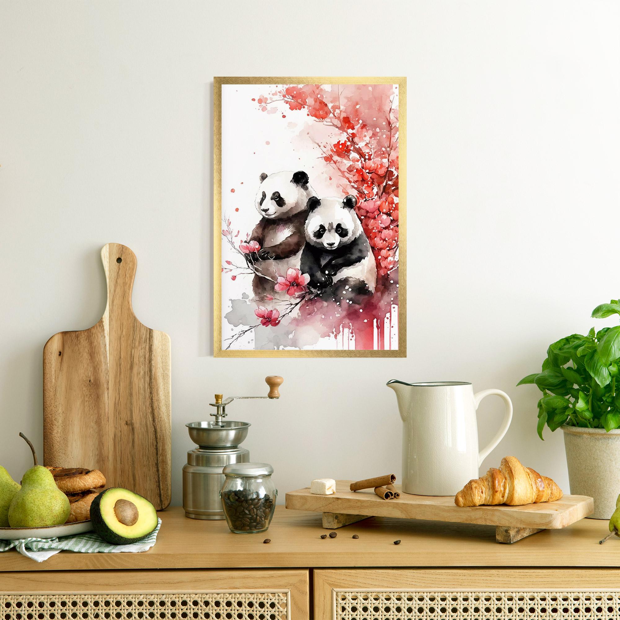 Gerahmte Poster Blossom Panda mockup 8