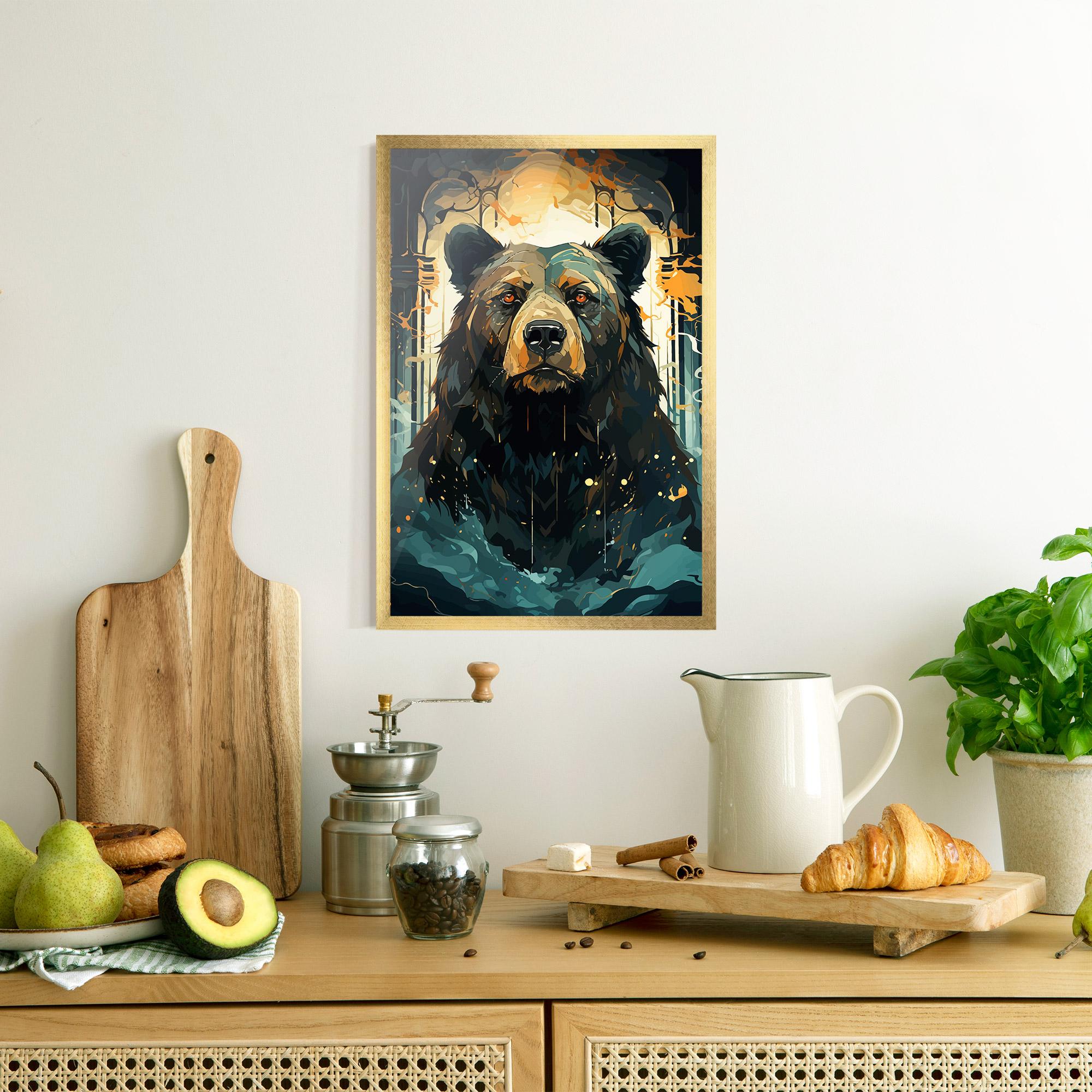 Gerahmte Poster Brown Bear Art mockup 8