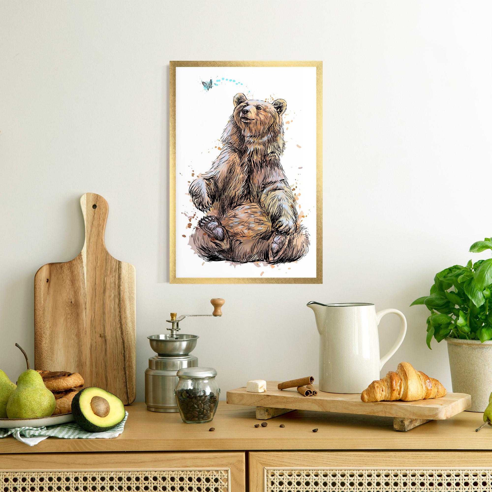 Gerahmte Poster Butterfly Bear mockup 8