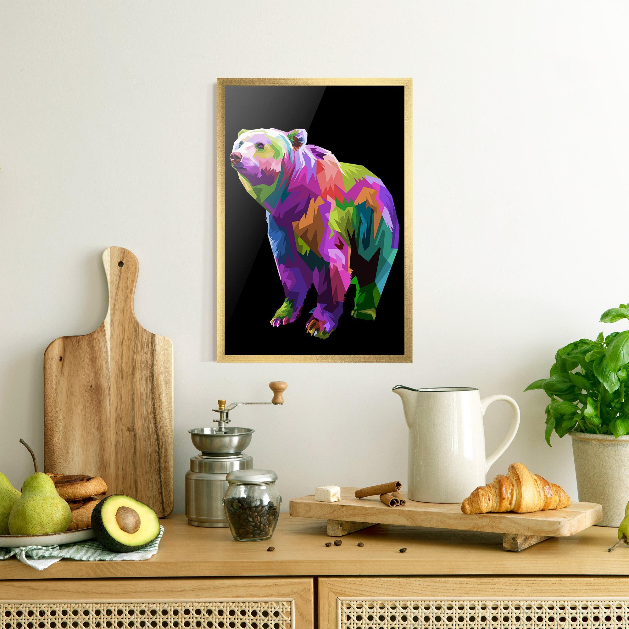 Gerahmte Poster Colorful Icebear mockup 8